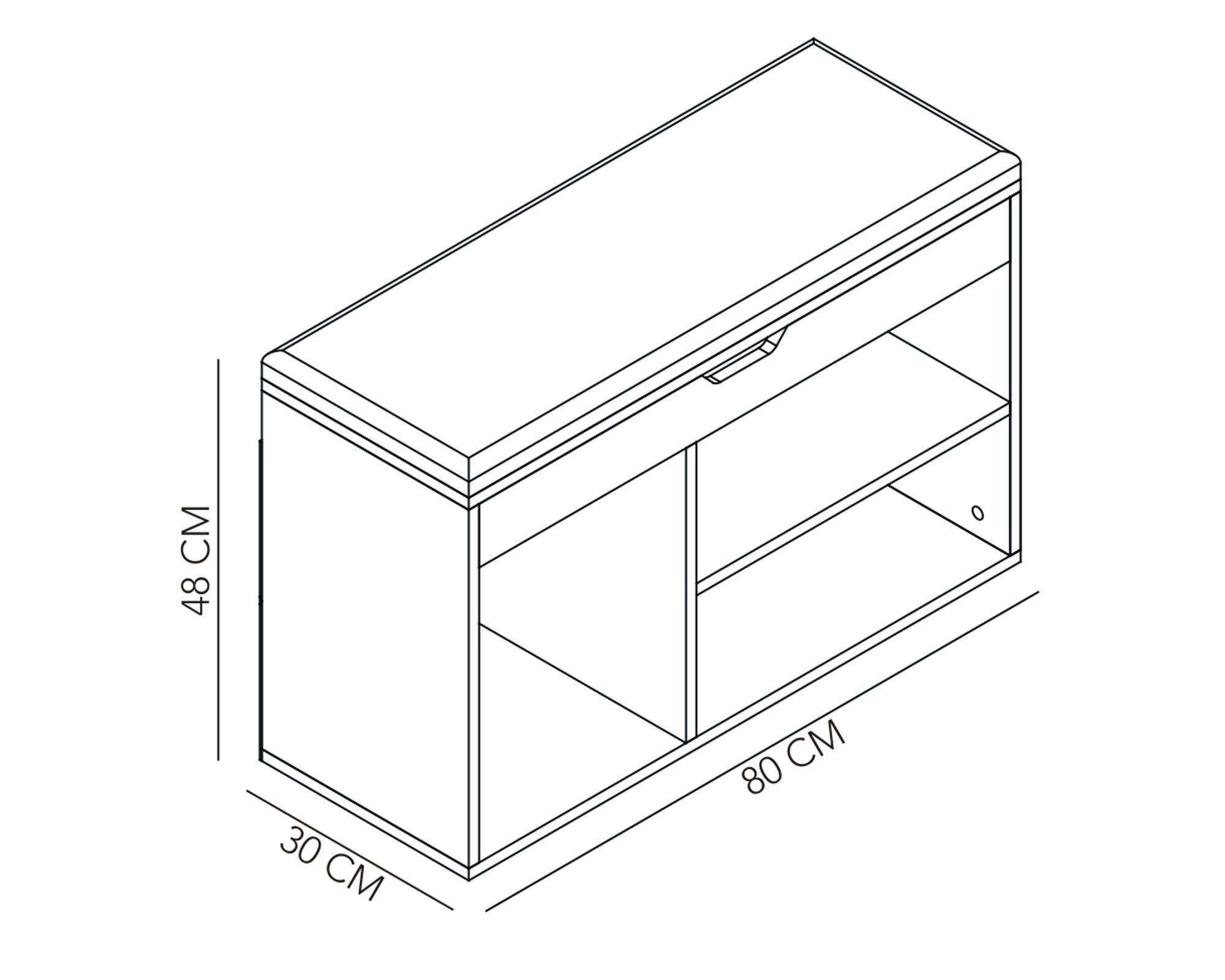 Banca zapatera 48x80x30 cm blanco/gris-5