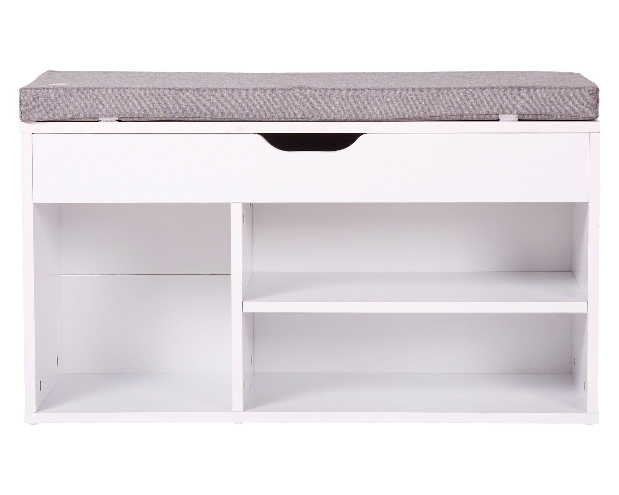 Banca zapatera 48x80x30 cm blanco/gris-0