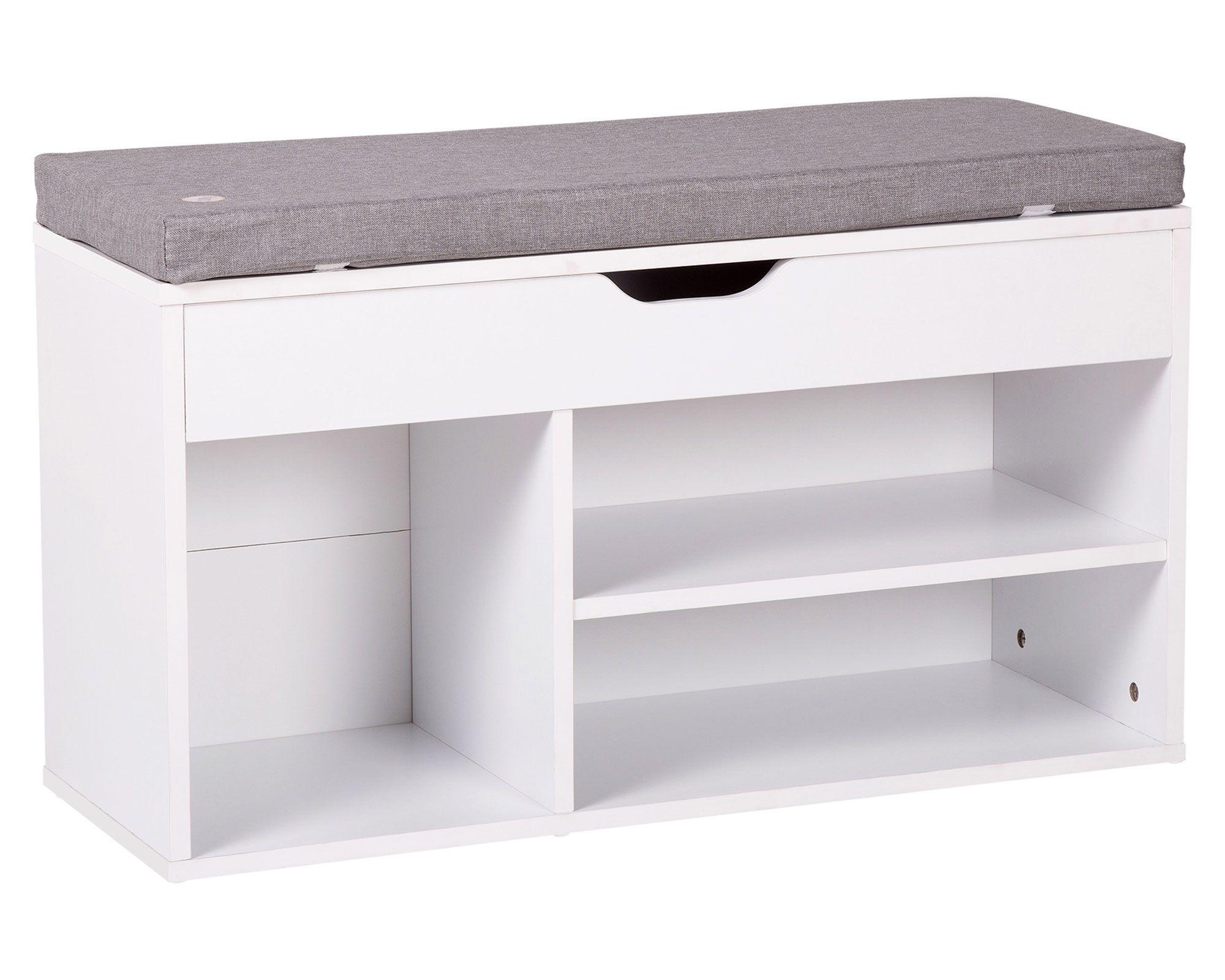Banca zapatera 48x80x30 cm blanco/gris-1