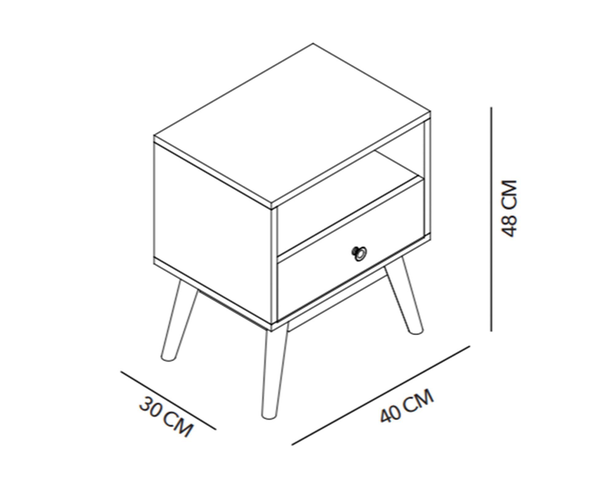 Velador Laika 1 cajón 48x40x29.5 cm-4