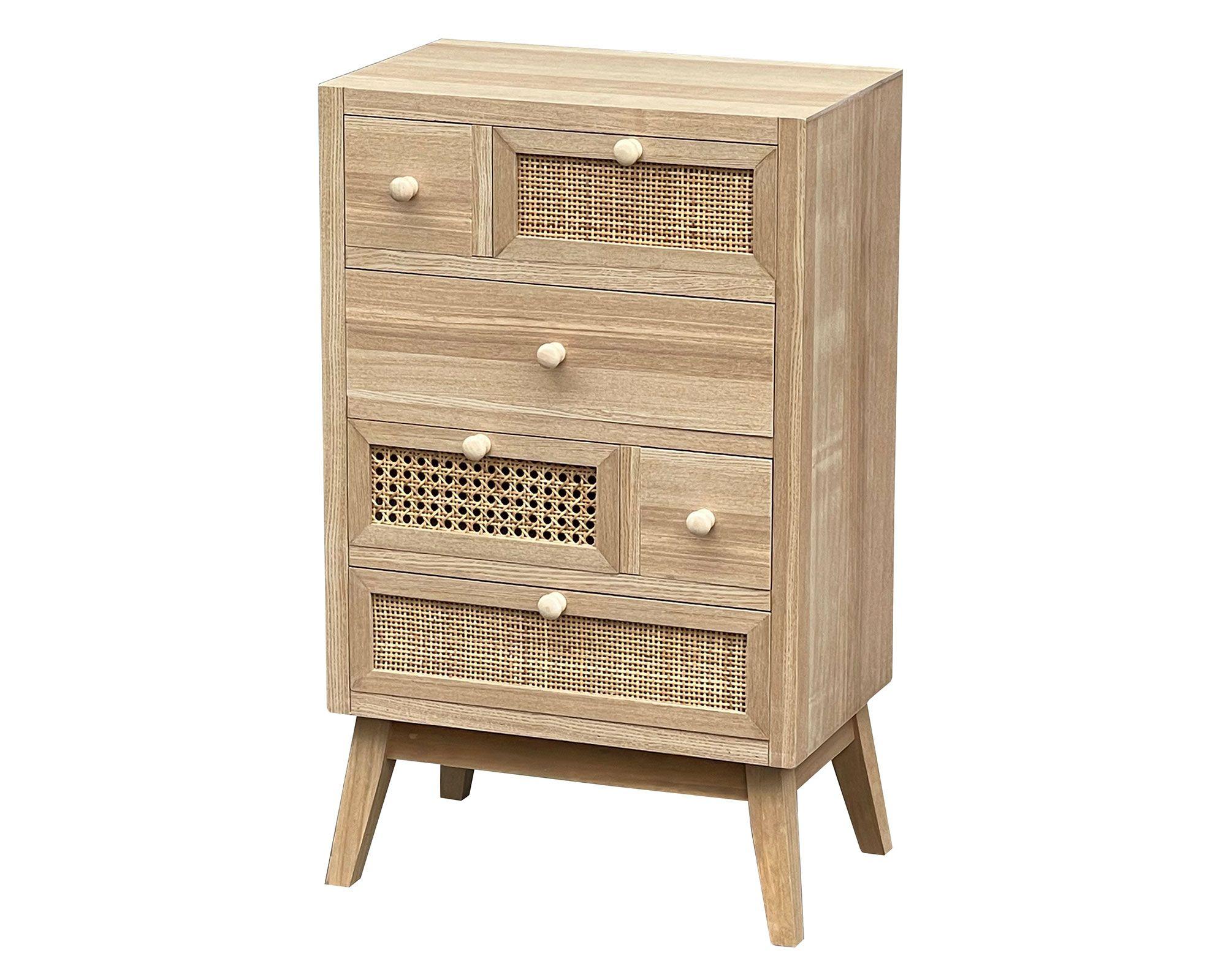 Cómoda África 79x48x30 cm 6 cajones natural-1