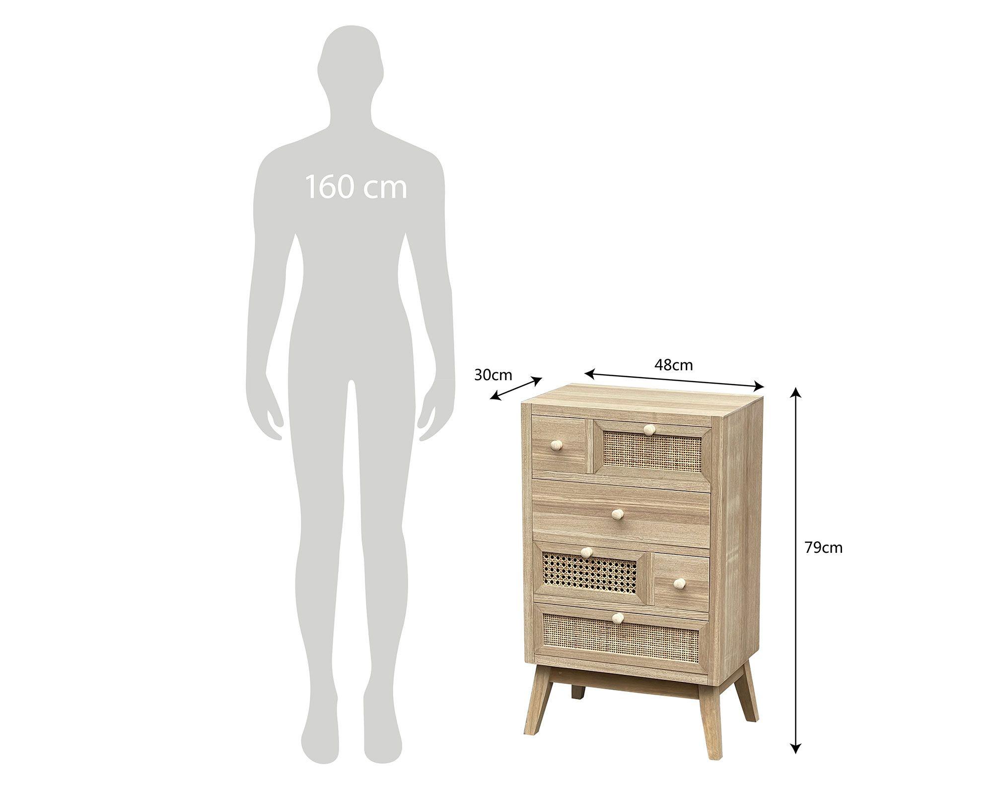 Cómoda África 79x48x30 cm 6 cajones natural-6