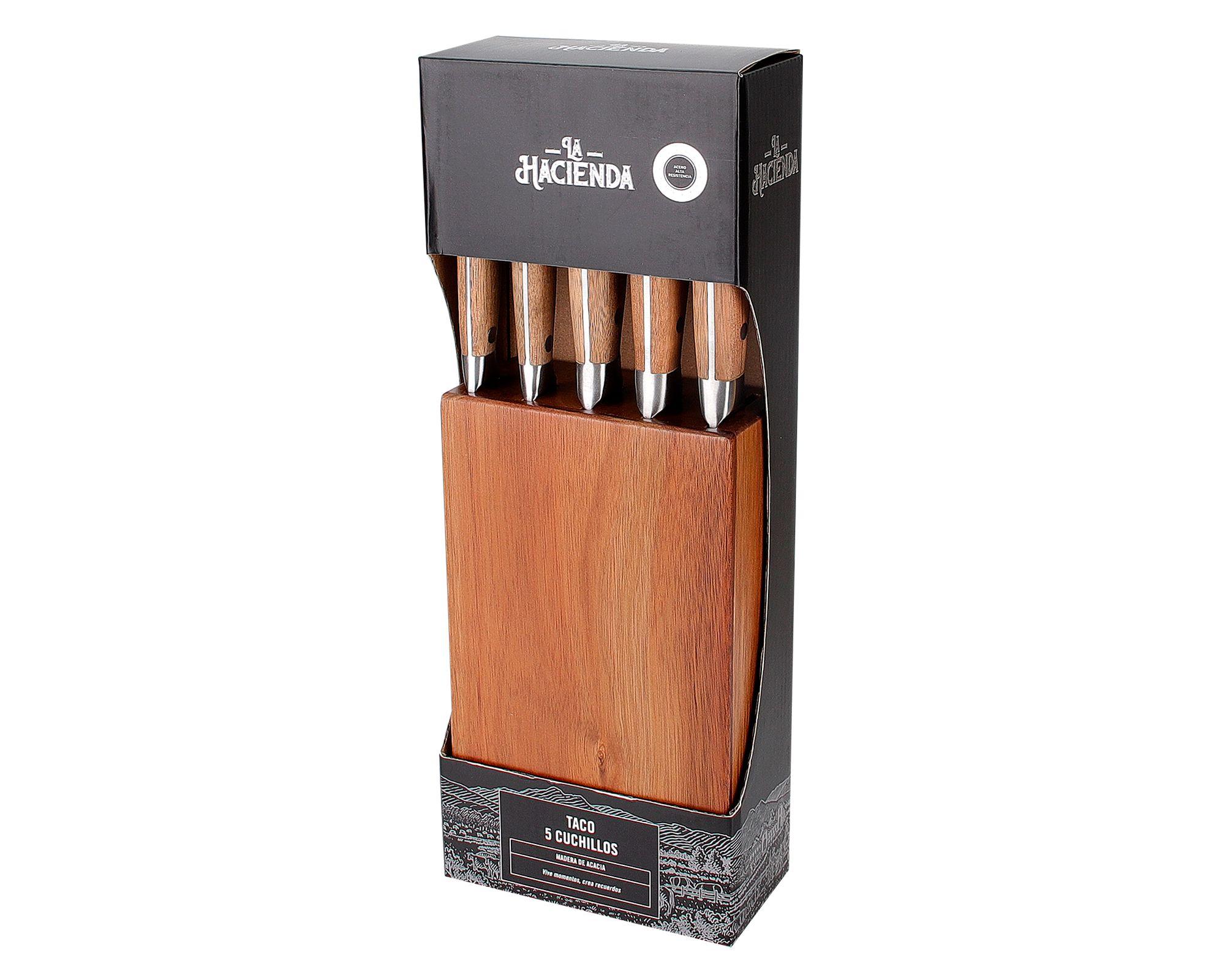 Taco base acacia + 4 cuchillos-7