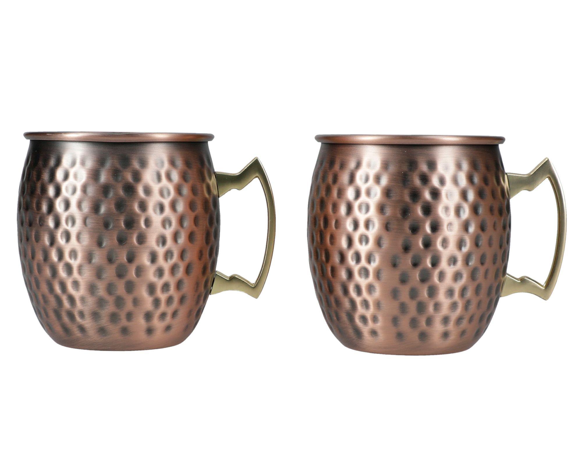 Mug acero martillado cobre 2 unidades-0