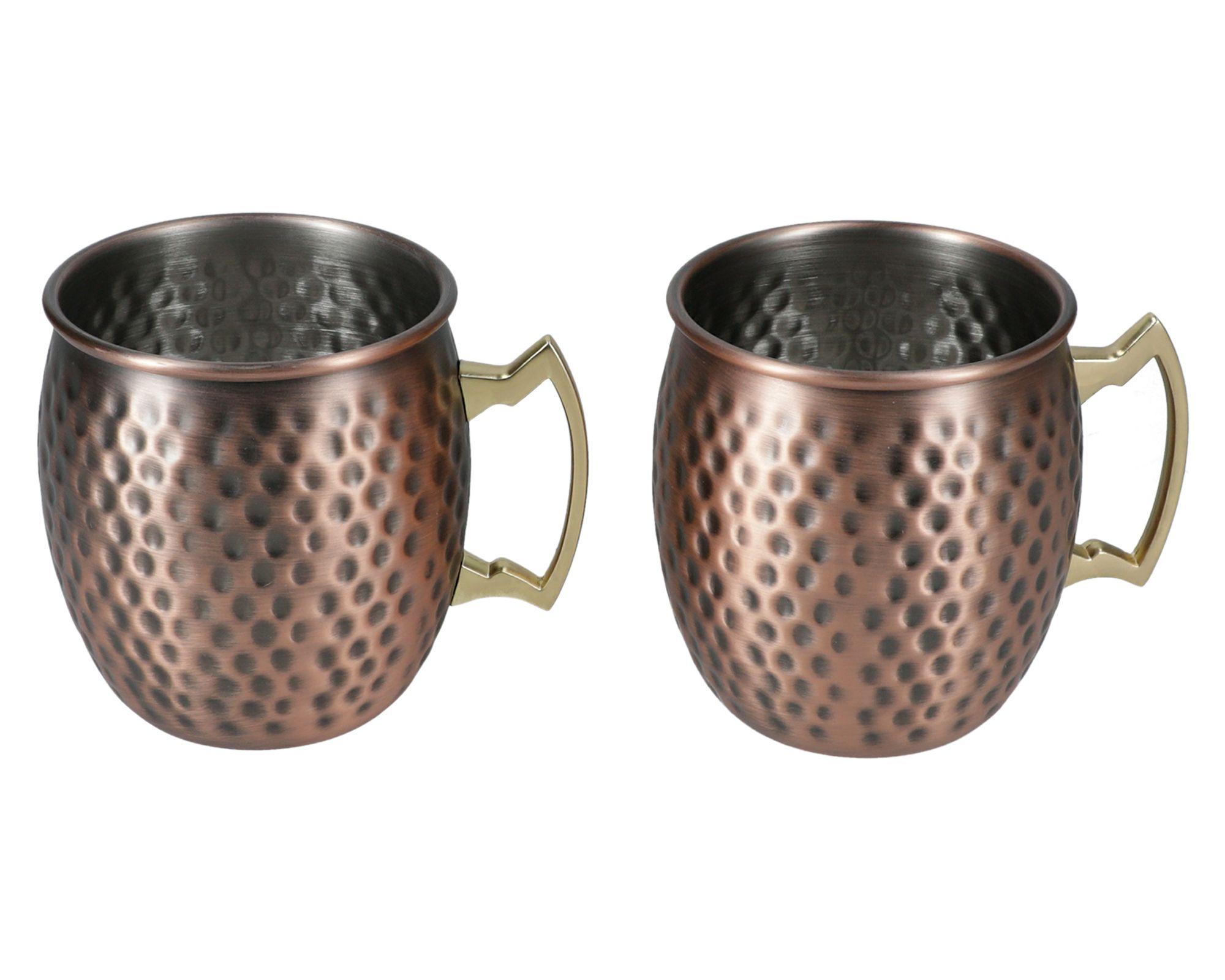Mug acero martillado cobre 2 unidades-1