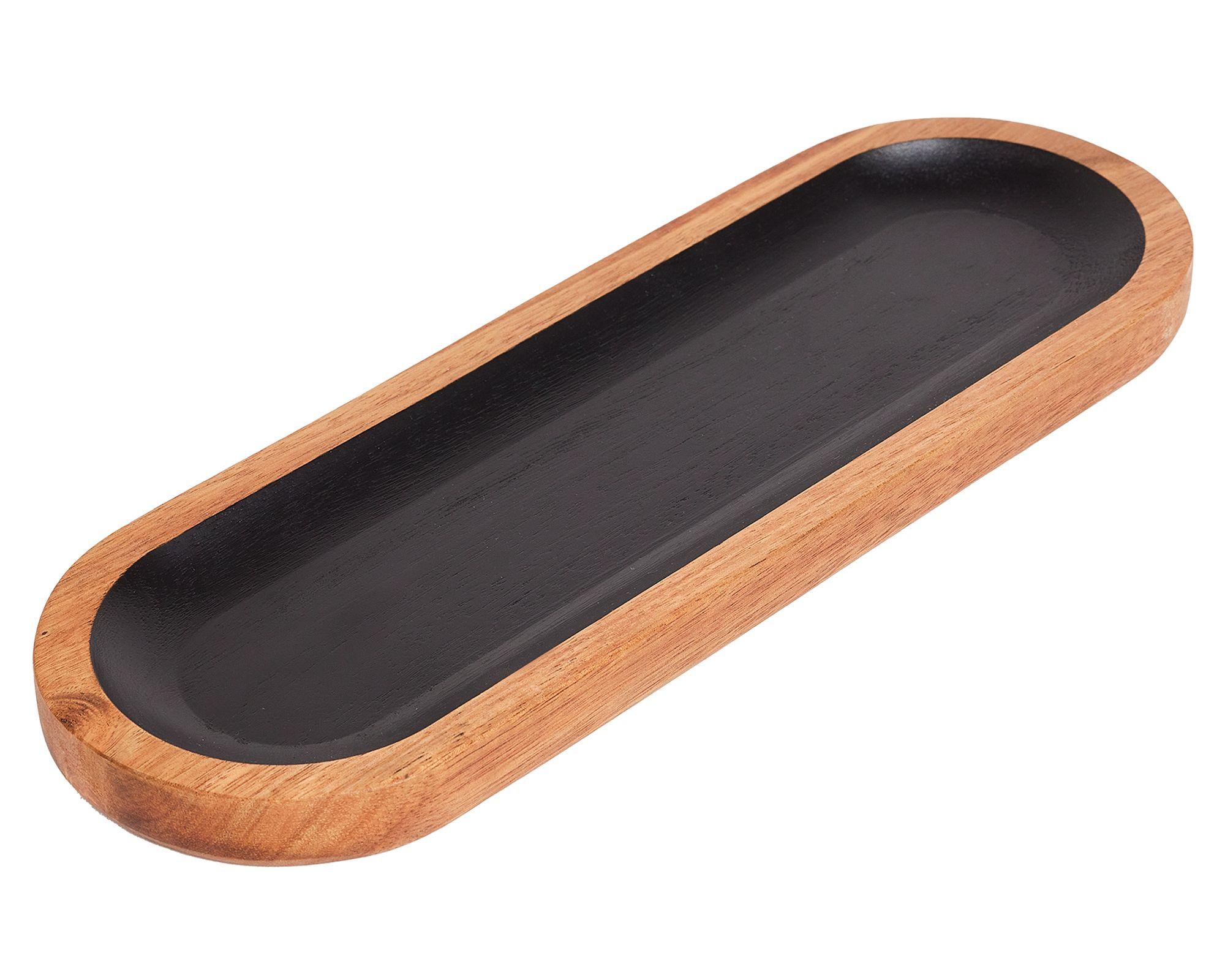 Plato servir 30x10 cm madera negro-1