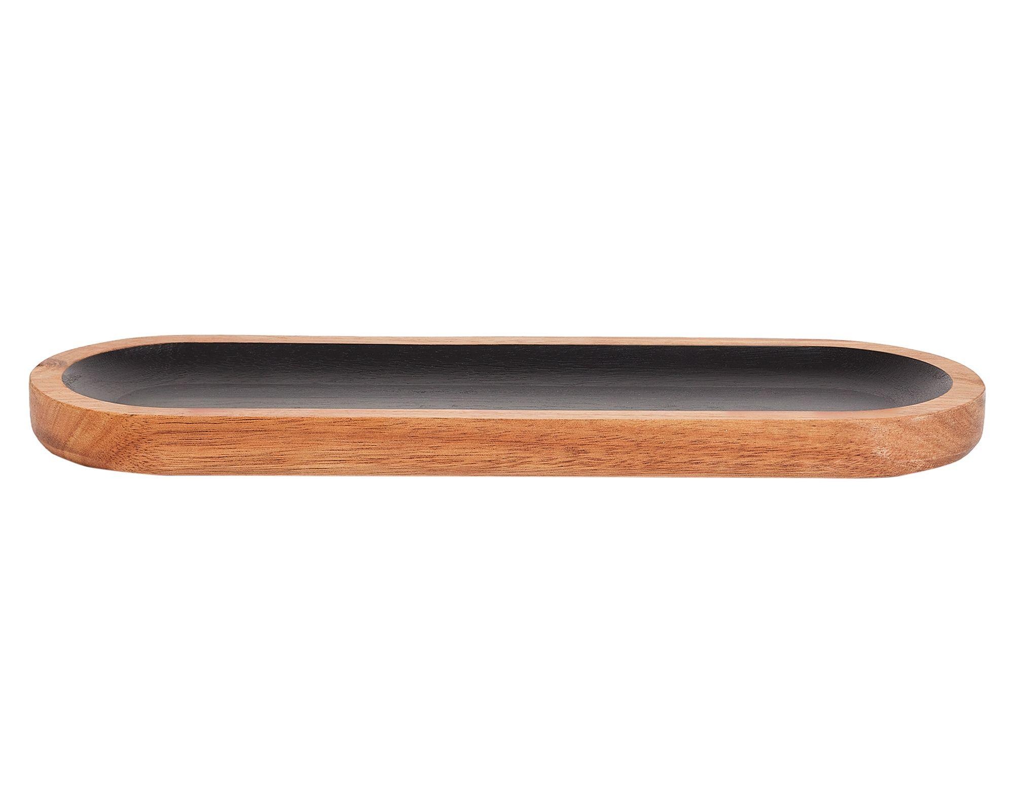 Plato servir 30x10 cm madera negro-0