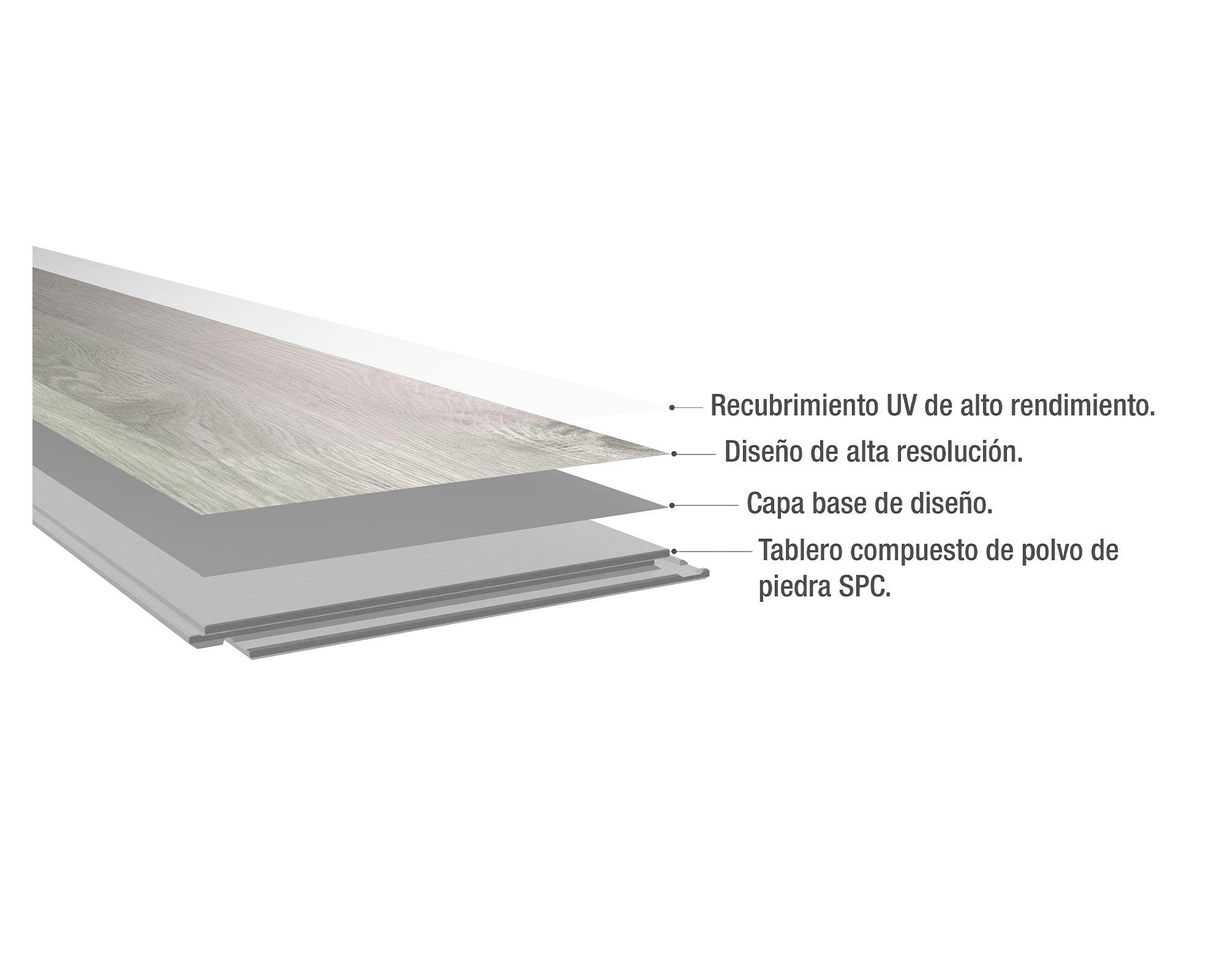 Piso vinílico SPC Solid Pro oak Mataro 4 mm 3.02 m2-4