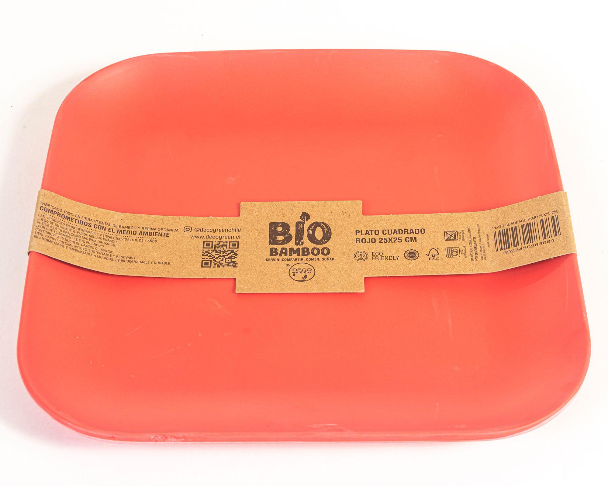 Plato cuadrado 25x25 cm Cuadrado rojo-0