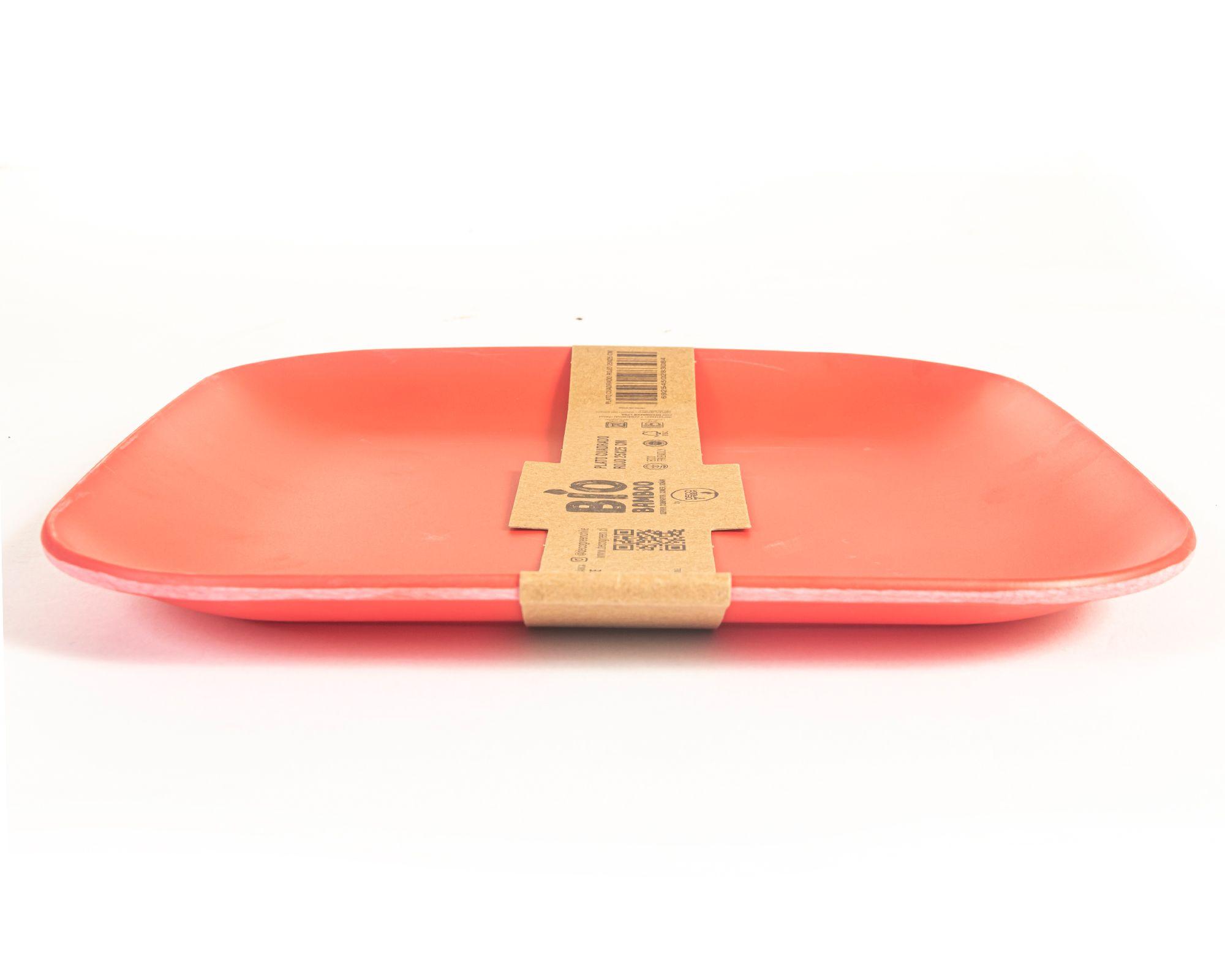 Plato cuadrado 25x25 cm Cuadrado rojo-1