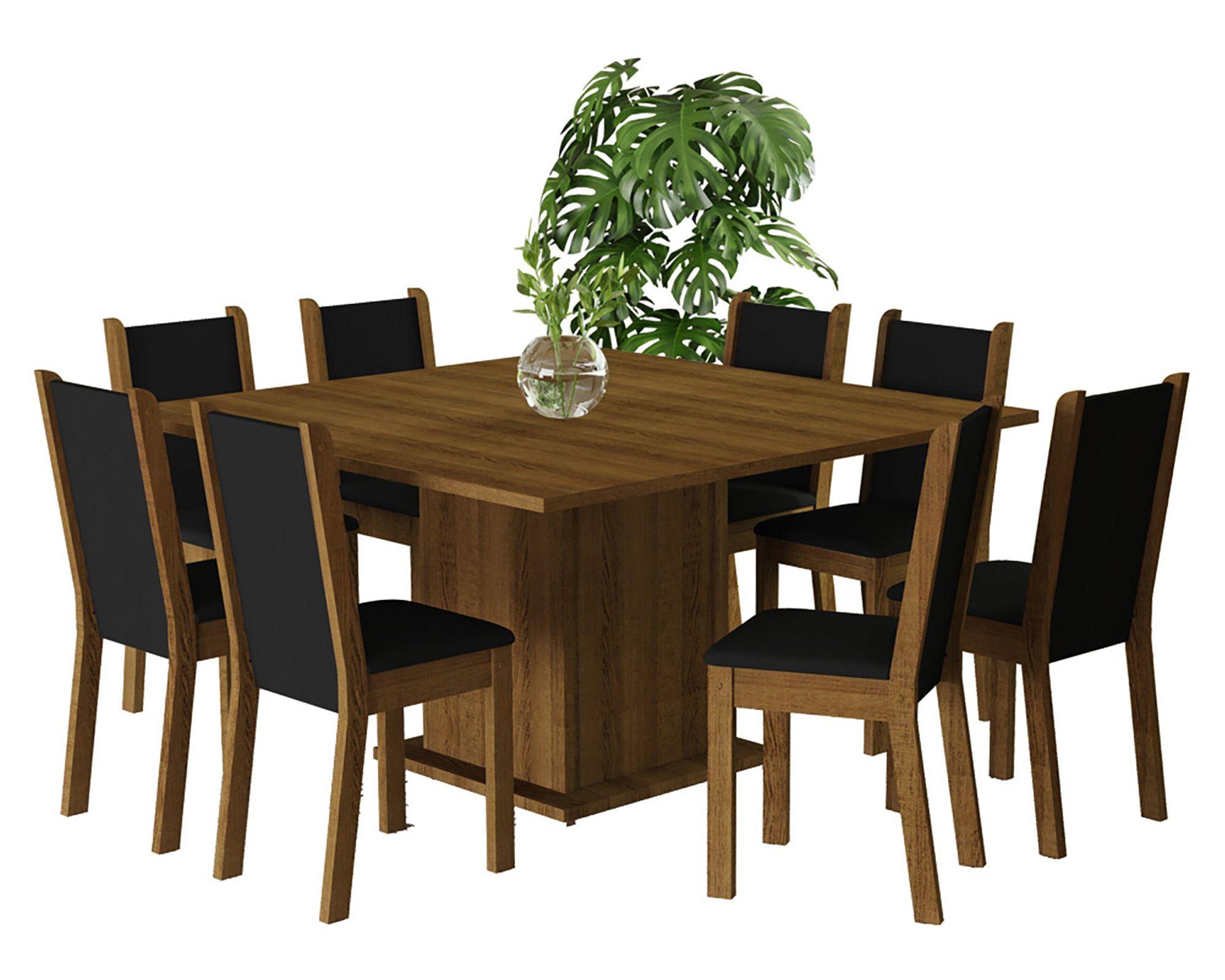 Comedor 8 sillas Clarice café/negro-0