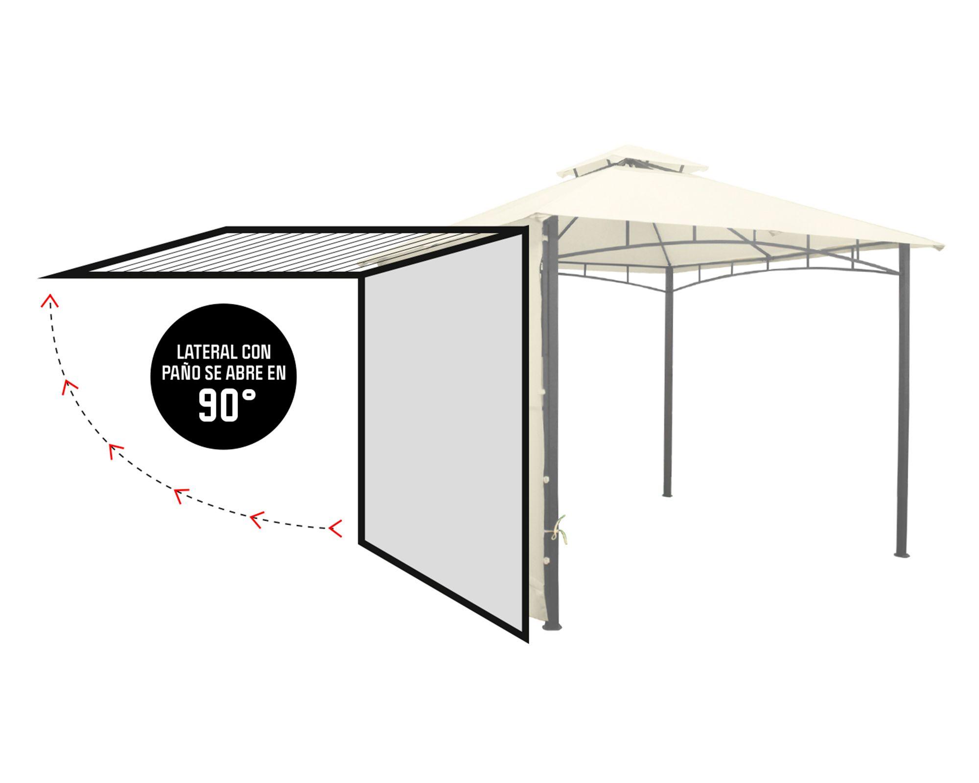 Toldo 300x300 cm Pergola Lateral marfil-3