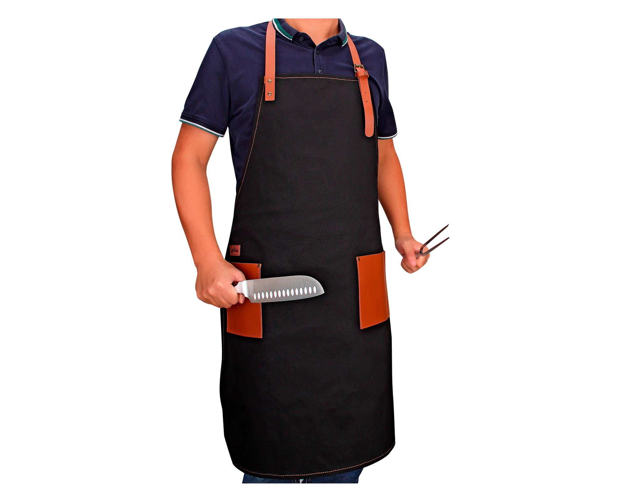 Delantal textil/cuero-2