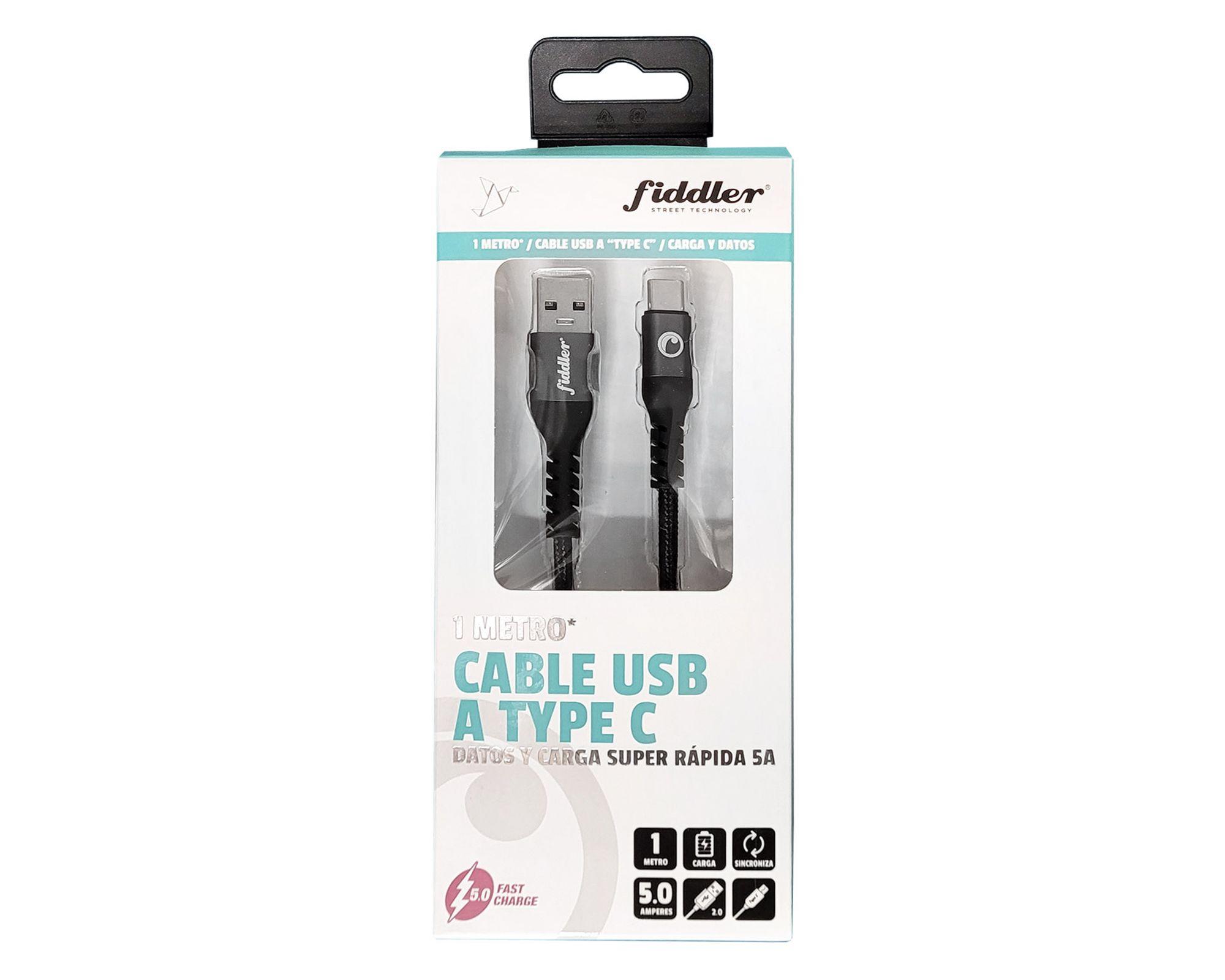 Cable USB a tipo C Súper rápido negro-1