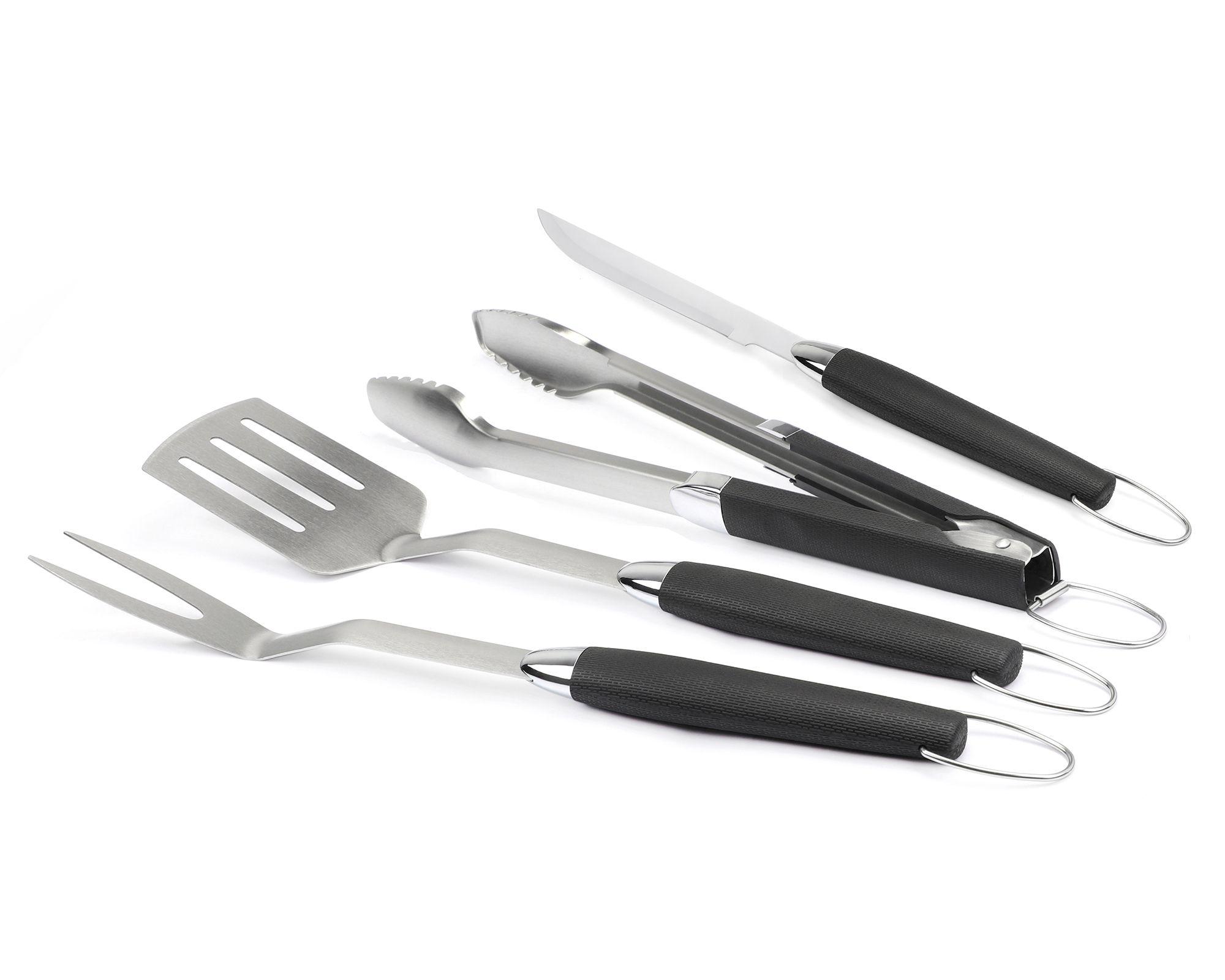 Set accesorios parrilla 4 piezas acero inoxidable-0