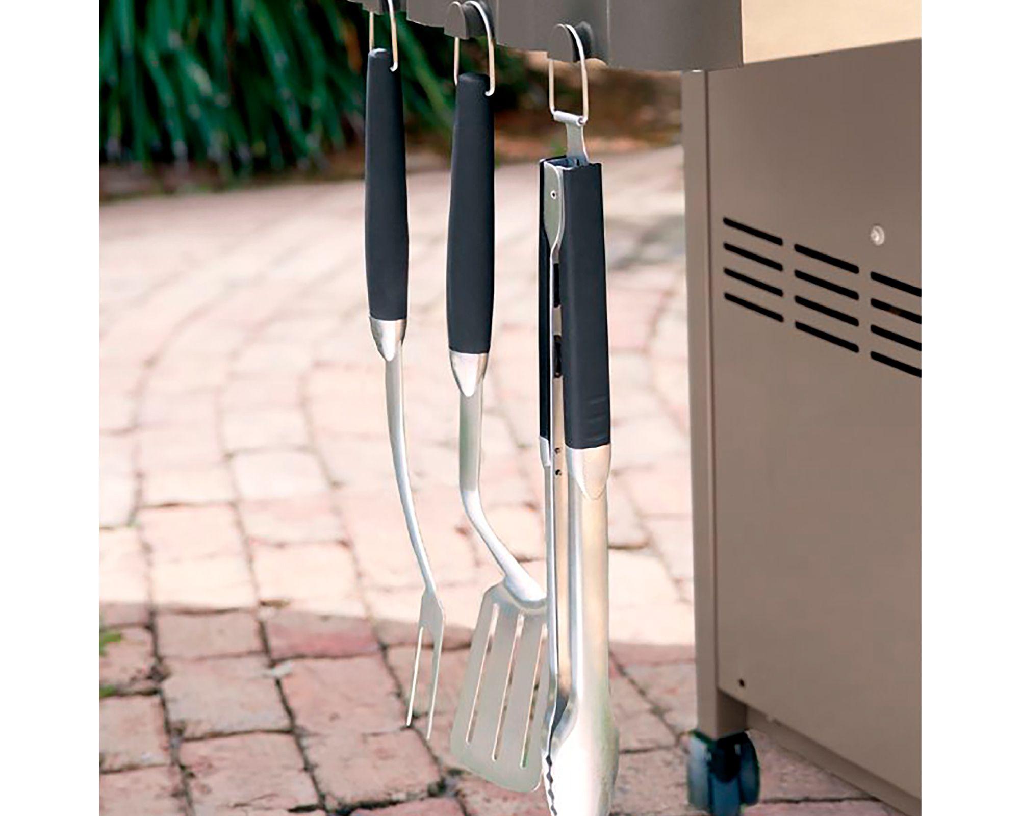 Set accesorios parrilla 4 piezas acero inoxidable-1