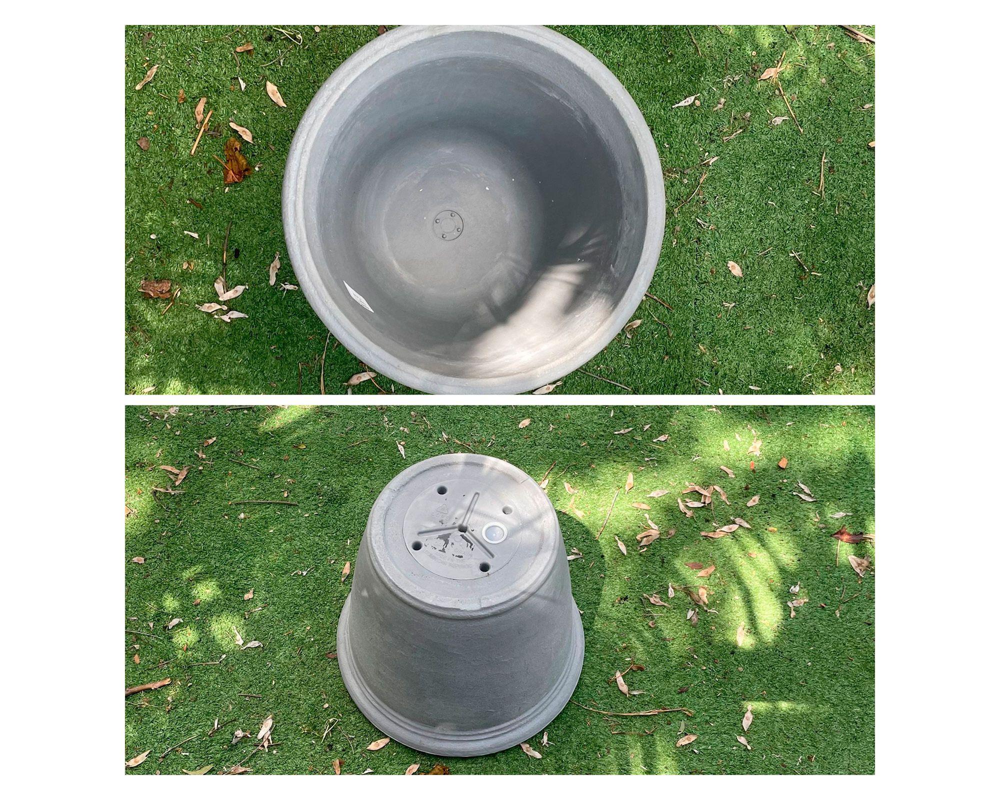 Macetero rotomoldeado 36 cm gris Kiri-1