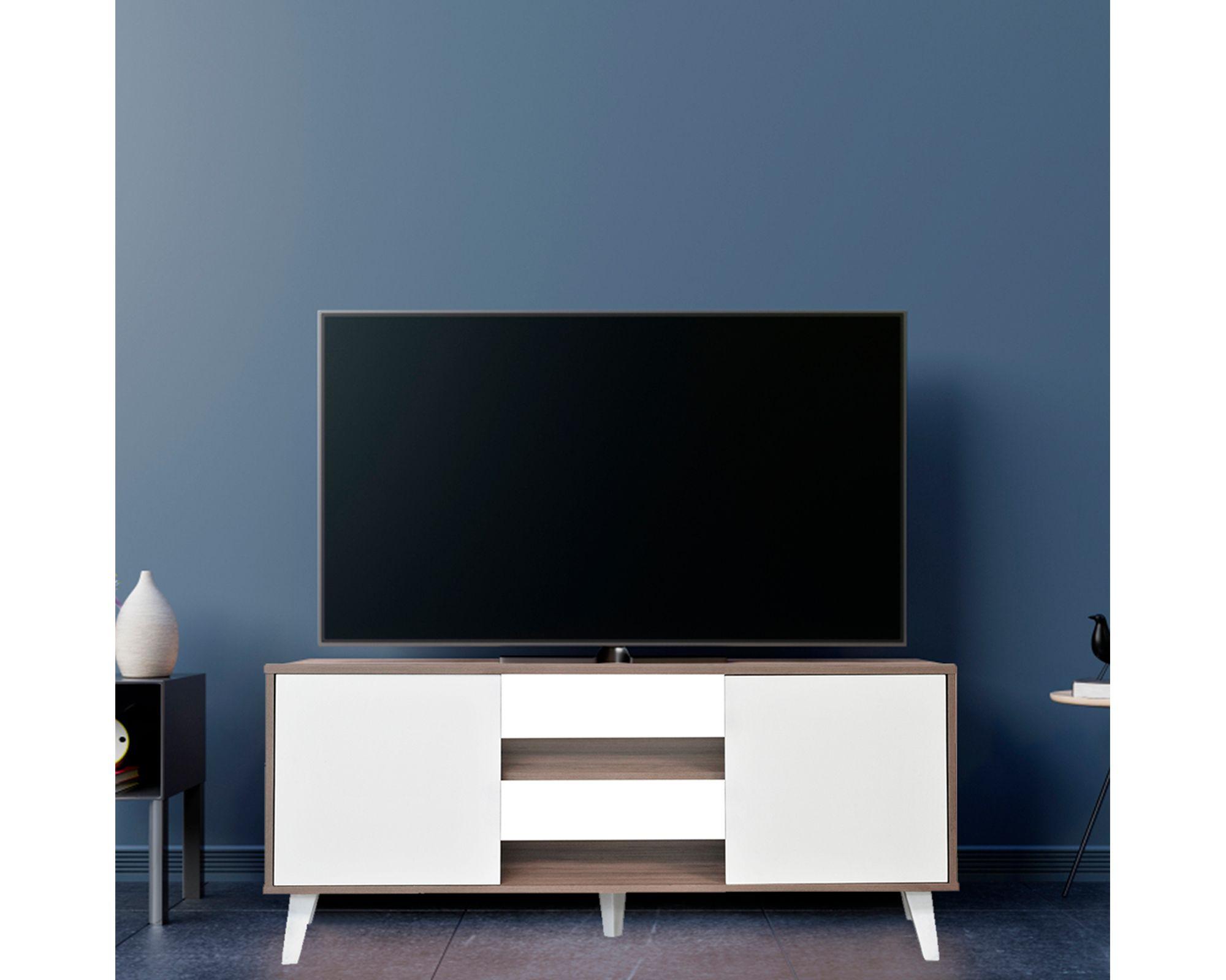 Rack TV 50" Atlanta Blanco roble santana con blanco-4