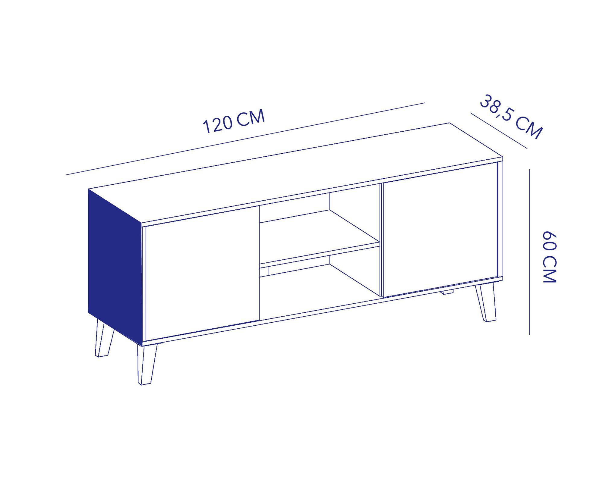 Rack TV 50" Atlanta Blanco roble santana con blanco-5