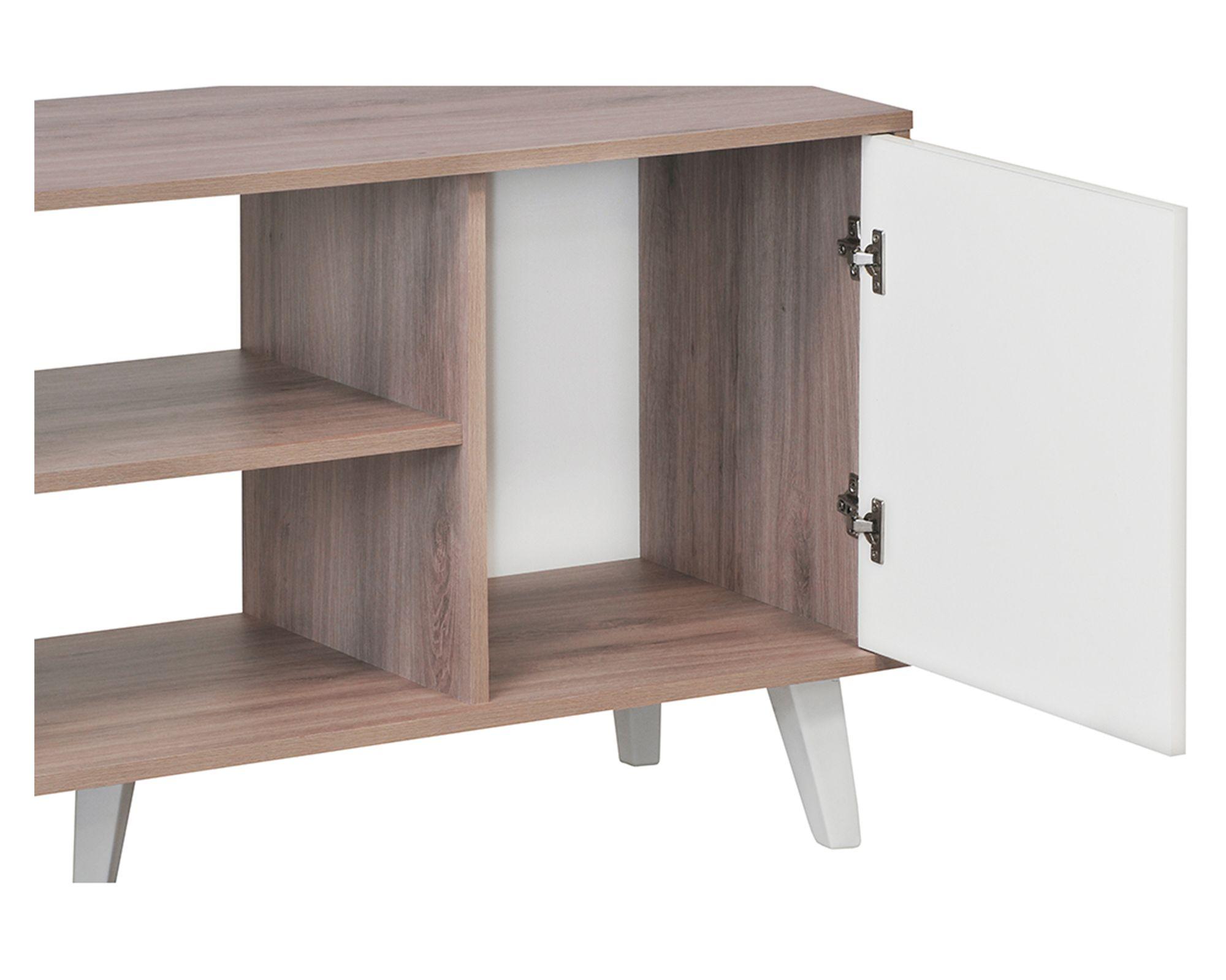 Rack TV 50" Atlanta Blanco roble santana con blanco-3