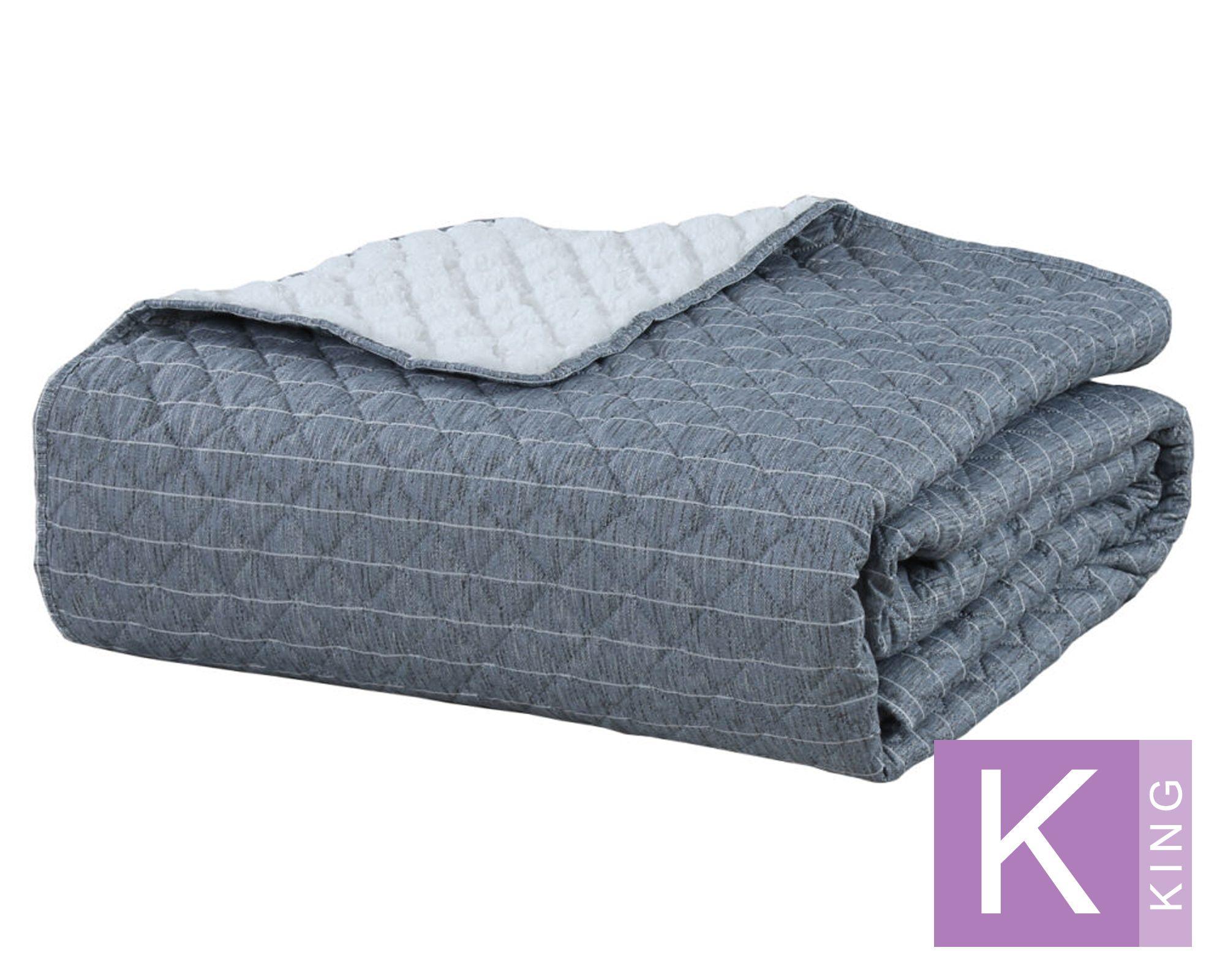 Quilt Rayas gris King-0