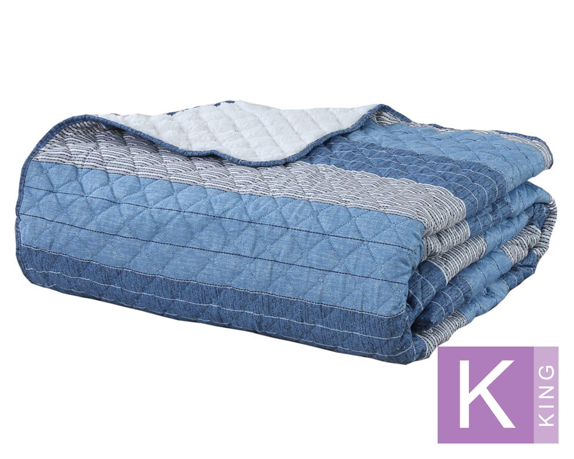 Quilt sherpa Líneas King-0