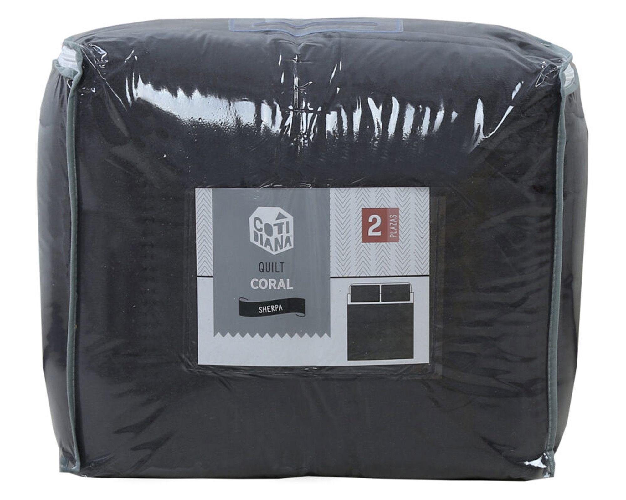 Quilt Coral gris oscuro 2 plazas-1