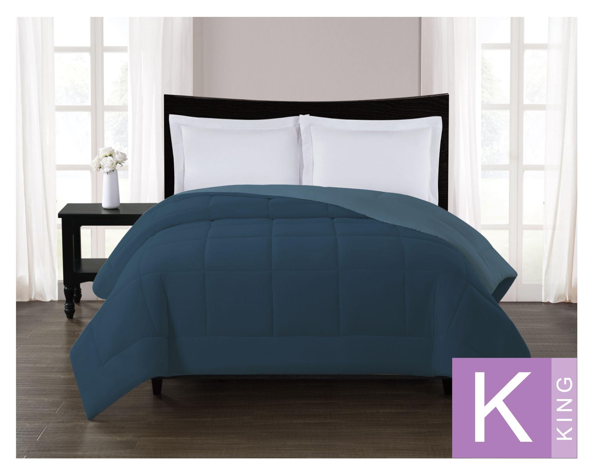 Plumón plumas Bicolor azul marino King-0