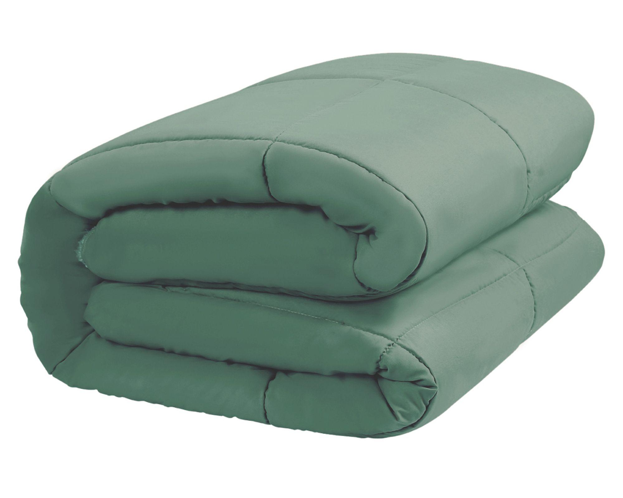 Plumón sherpa Liso verde 2 plazas-1