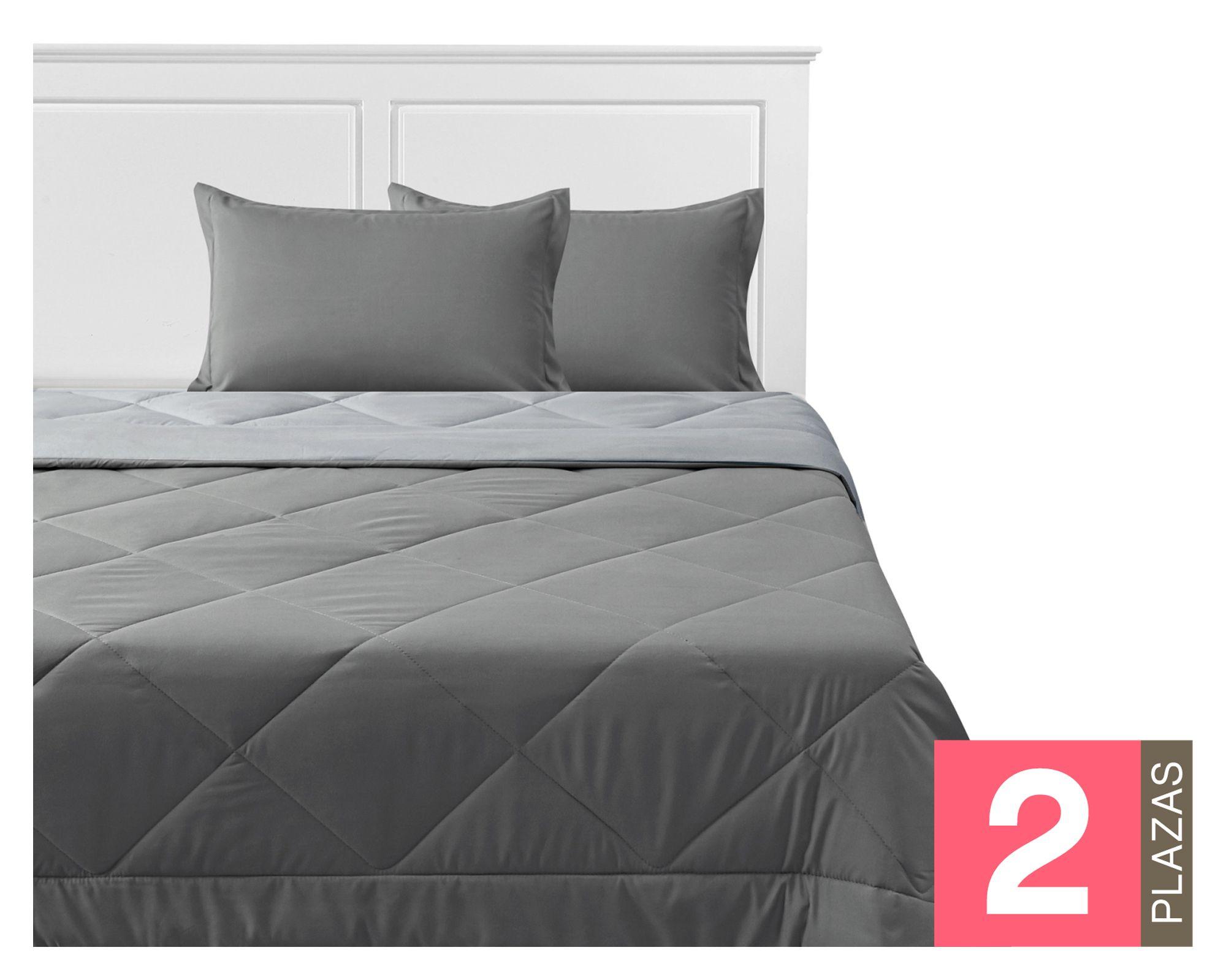 Plumón Liso gris 2 plazas-0