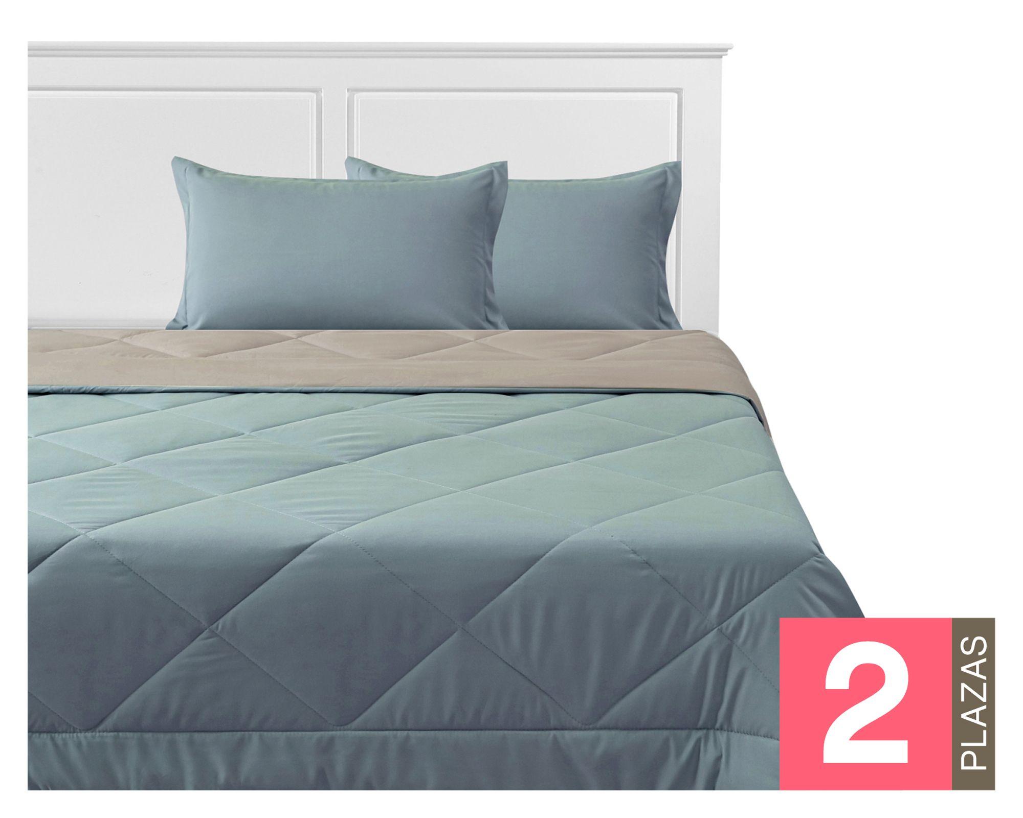 Plumón Liso aqua 2 plazas-0