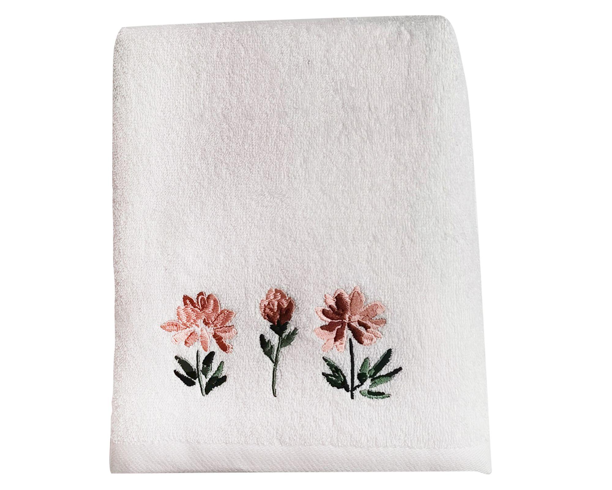 Toalla mano + toalla baño Flores-1