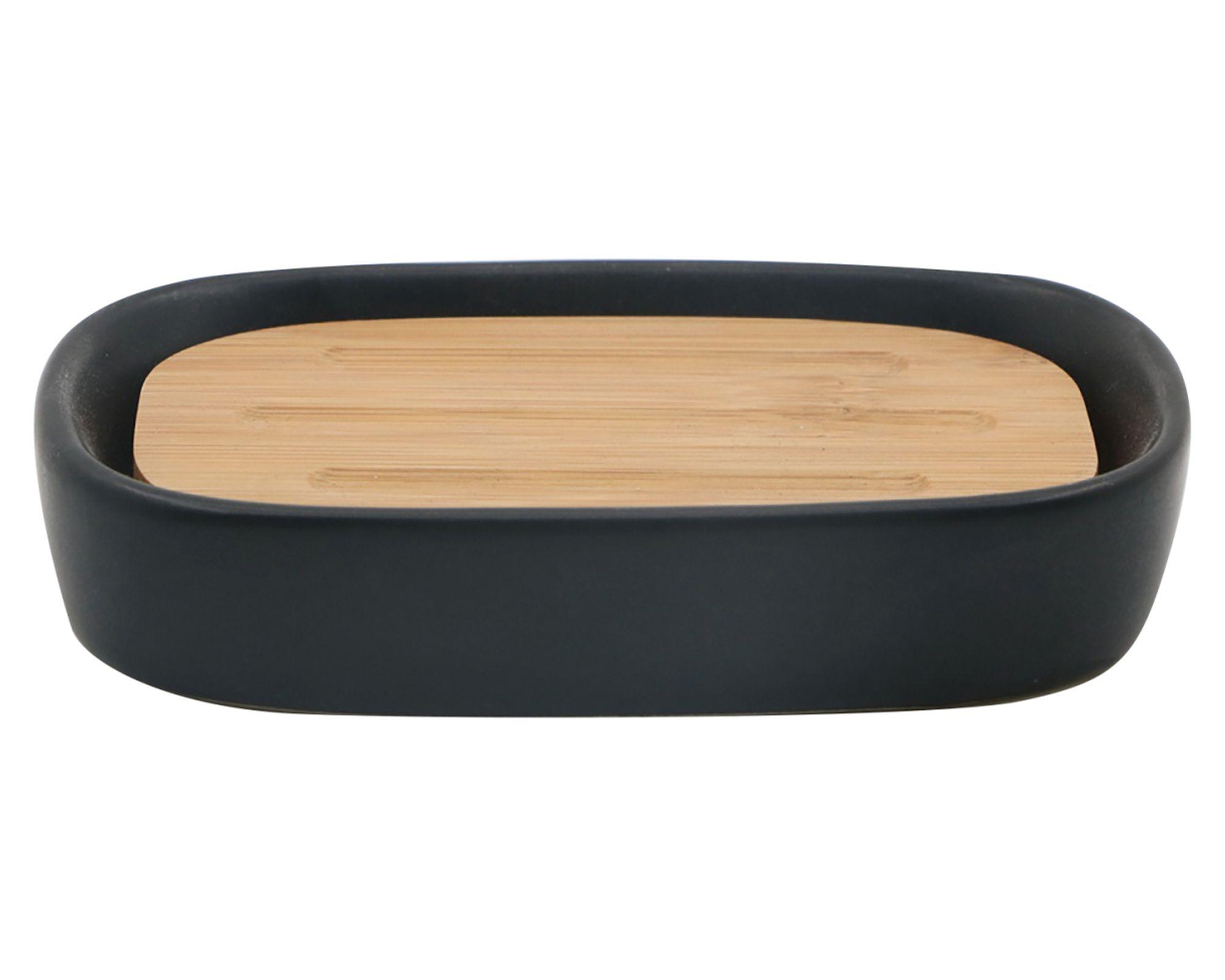 Jabonera negro/madera-0