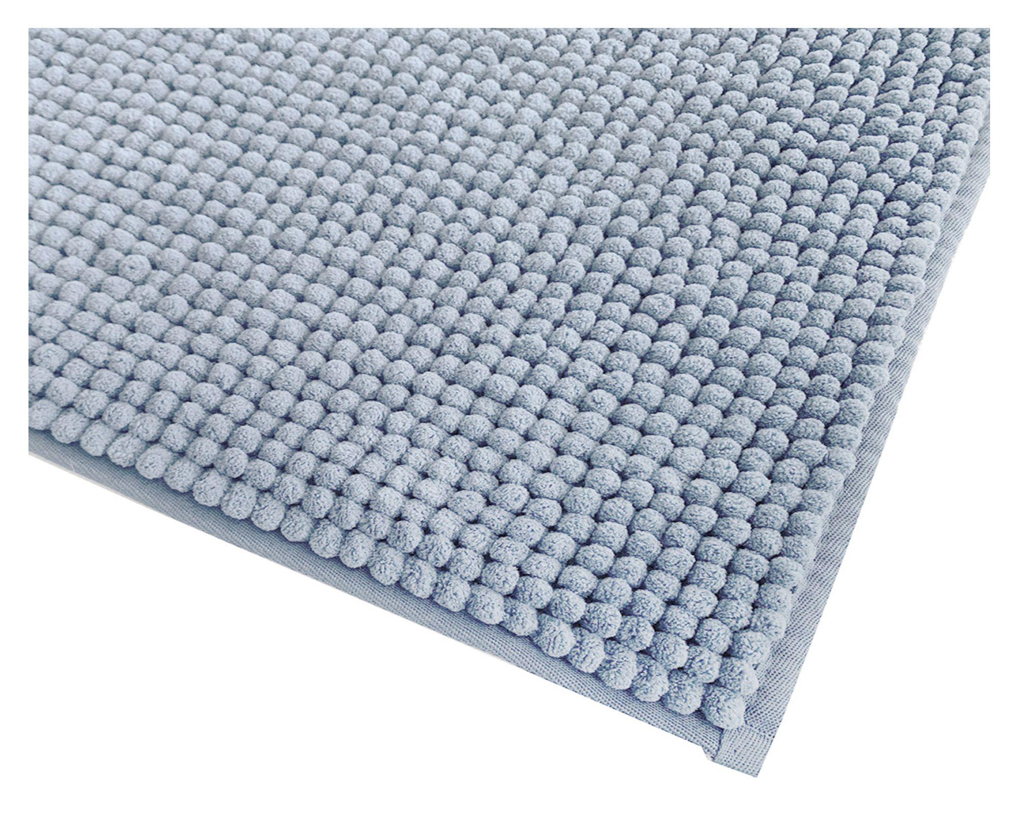Piso baño Shaggy celeste 50x70 cm-1