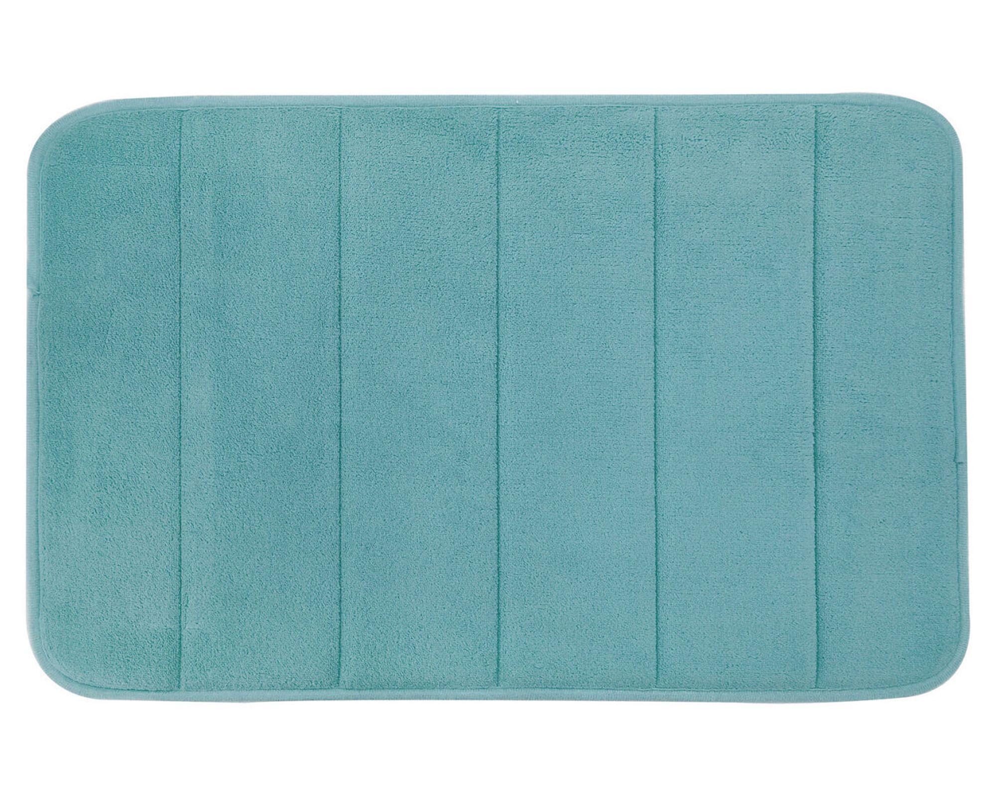 Piso baño Memory foam Liso turquesa 40x60 cm-0
