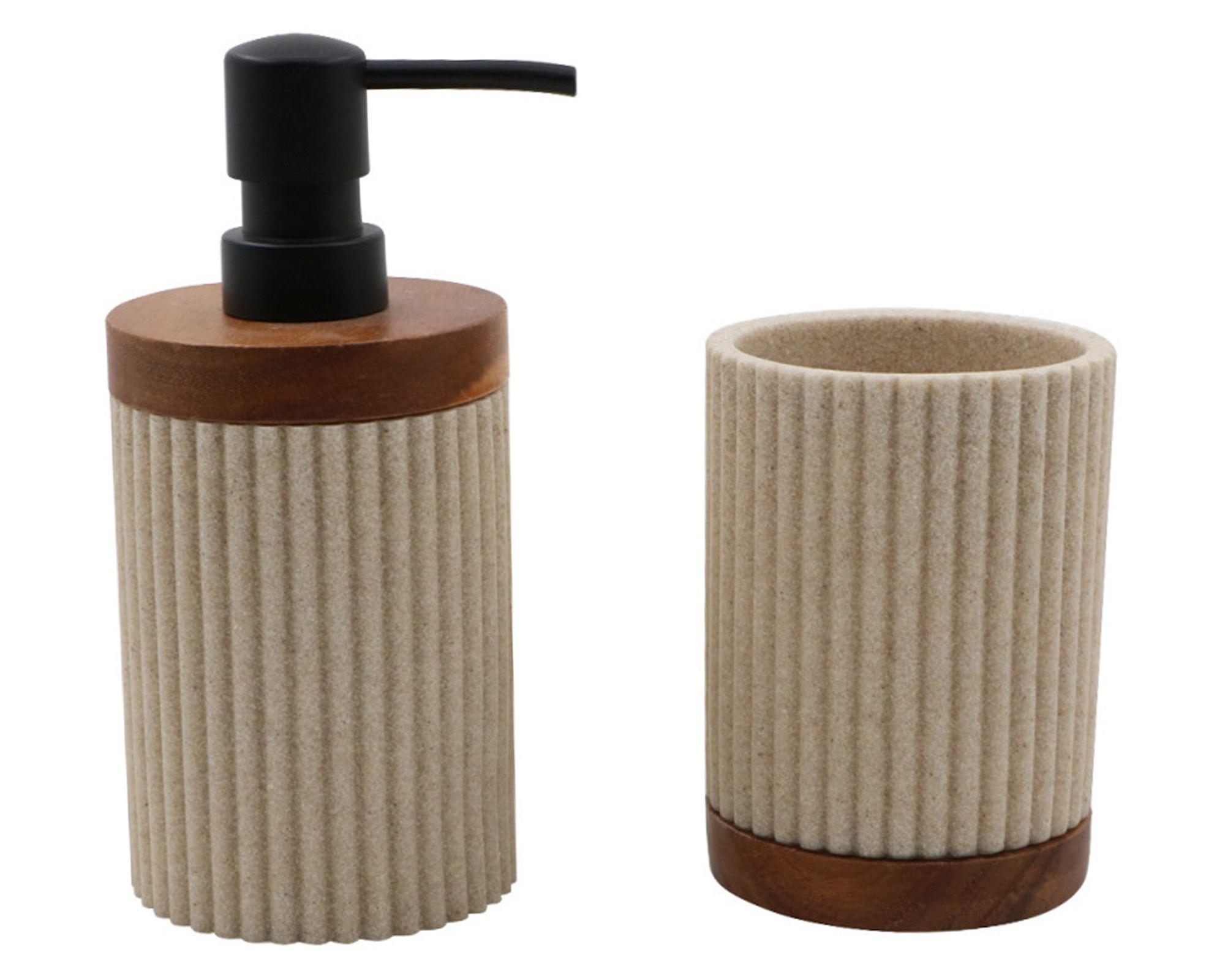 Accesorios baño Textura arena 2 piezas-0