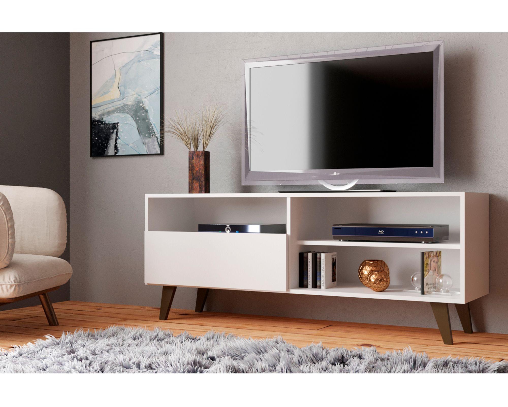 Rack TV 55" Detroit blanco-1