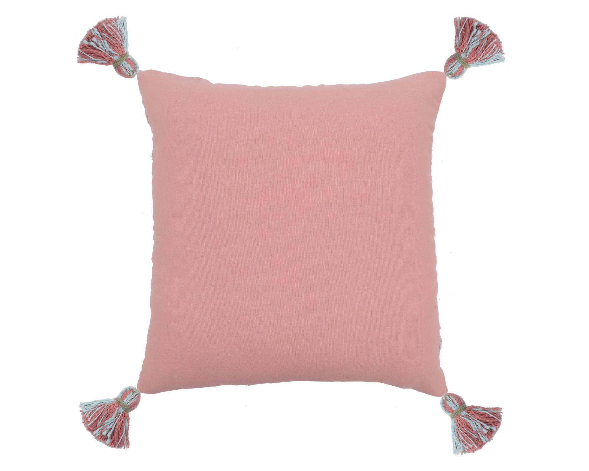 Cojín bordado 45x45 cm Borlas-1