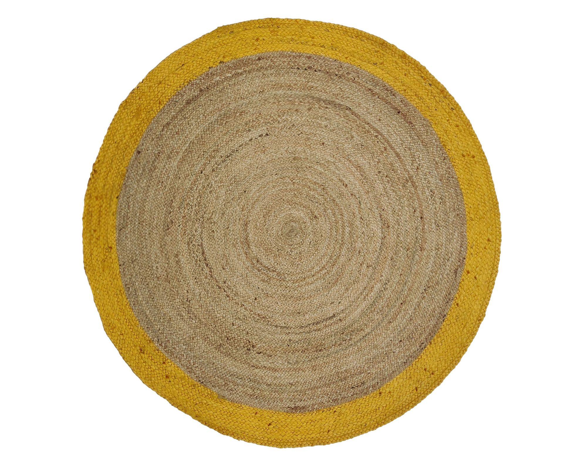 Alfombra redonda 150 cm Cancun mostaza-0