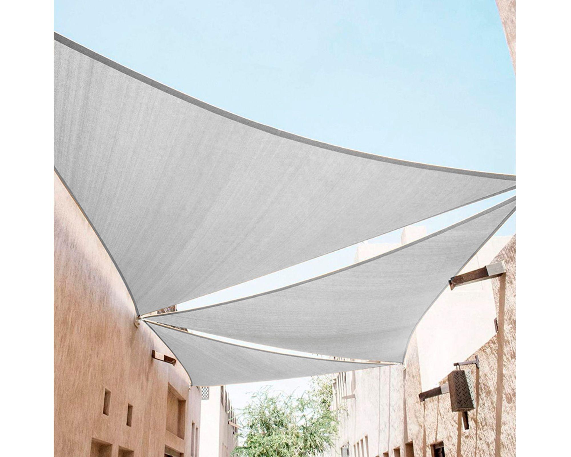 Vela sombreadora triangular 5x5 m gris-2