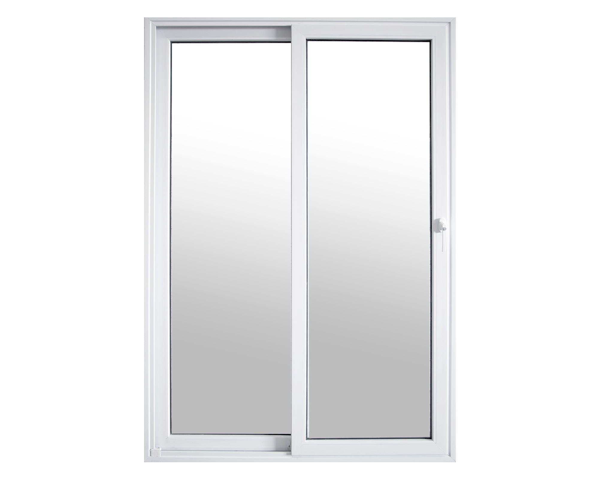 Ventanal PVC 140x205 cm Monolítico blanco 2 hojas correderas-0