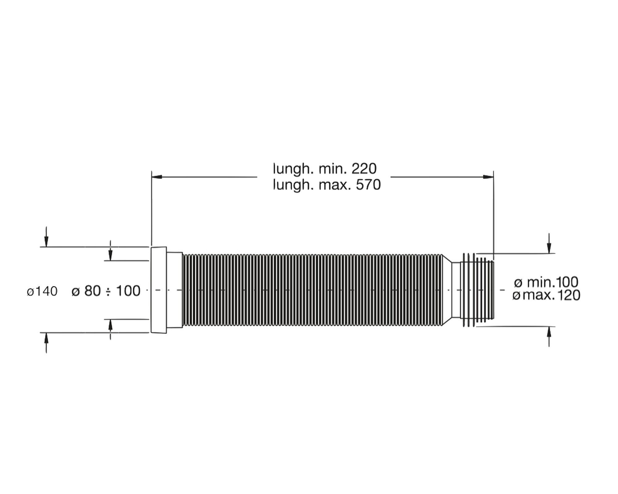 Conector descarga WC extensible BNM034 blanco-2