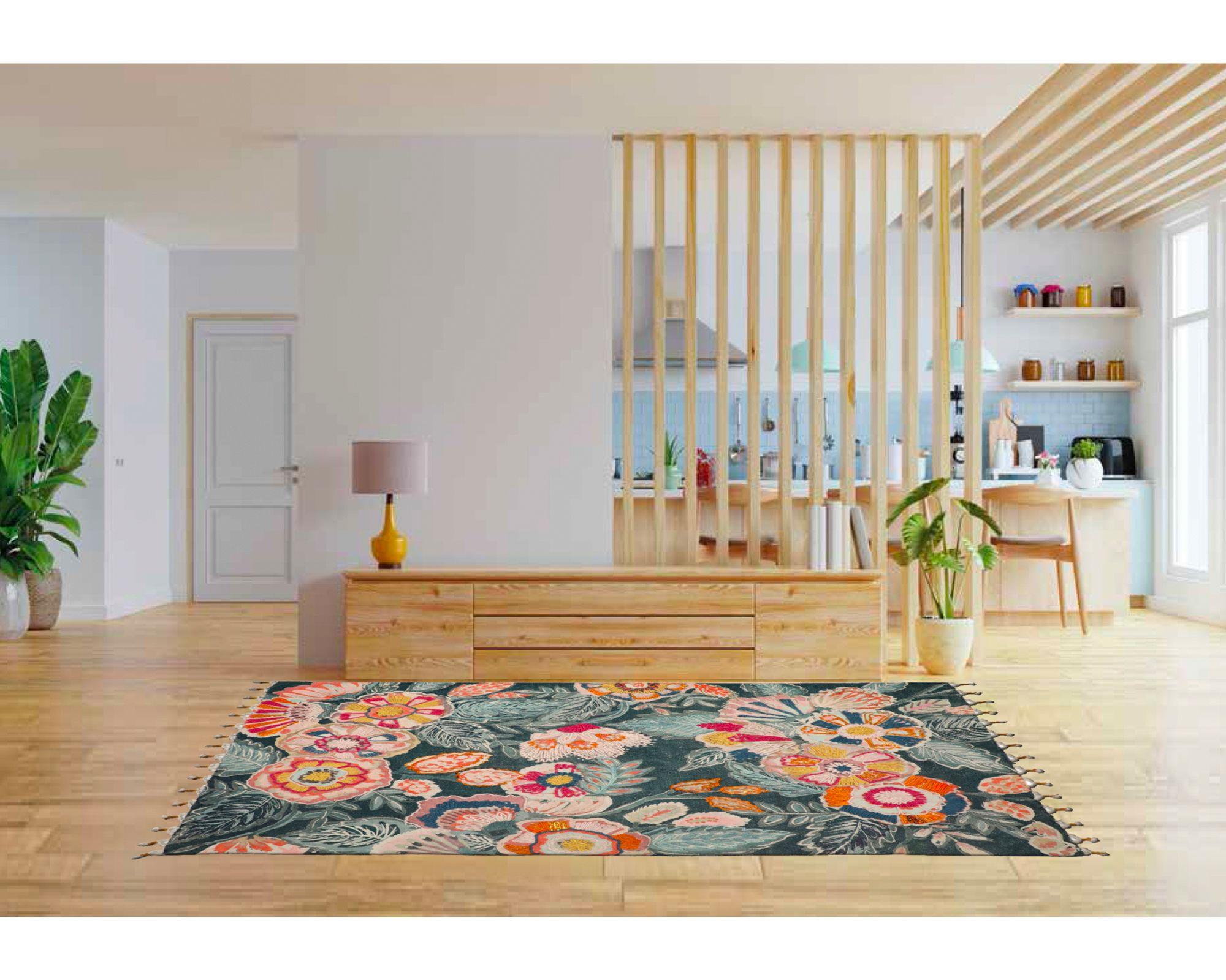 Alfombra 60x90 cm Borda blue-2