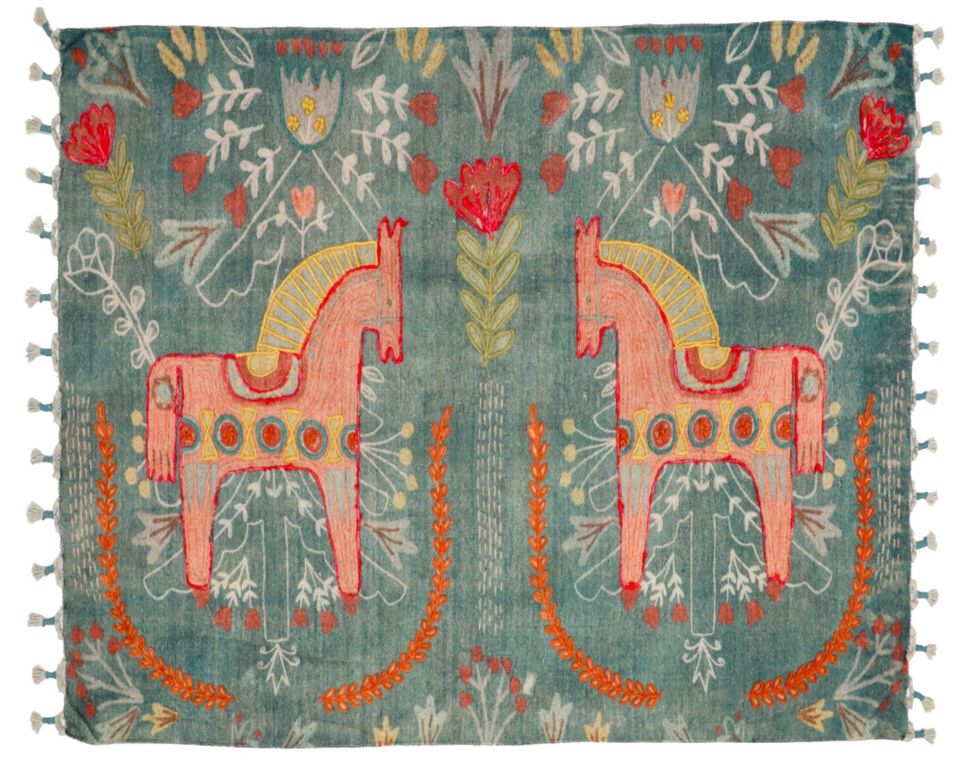 Alfombra Caballos 60x90 cm-0