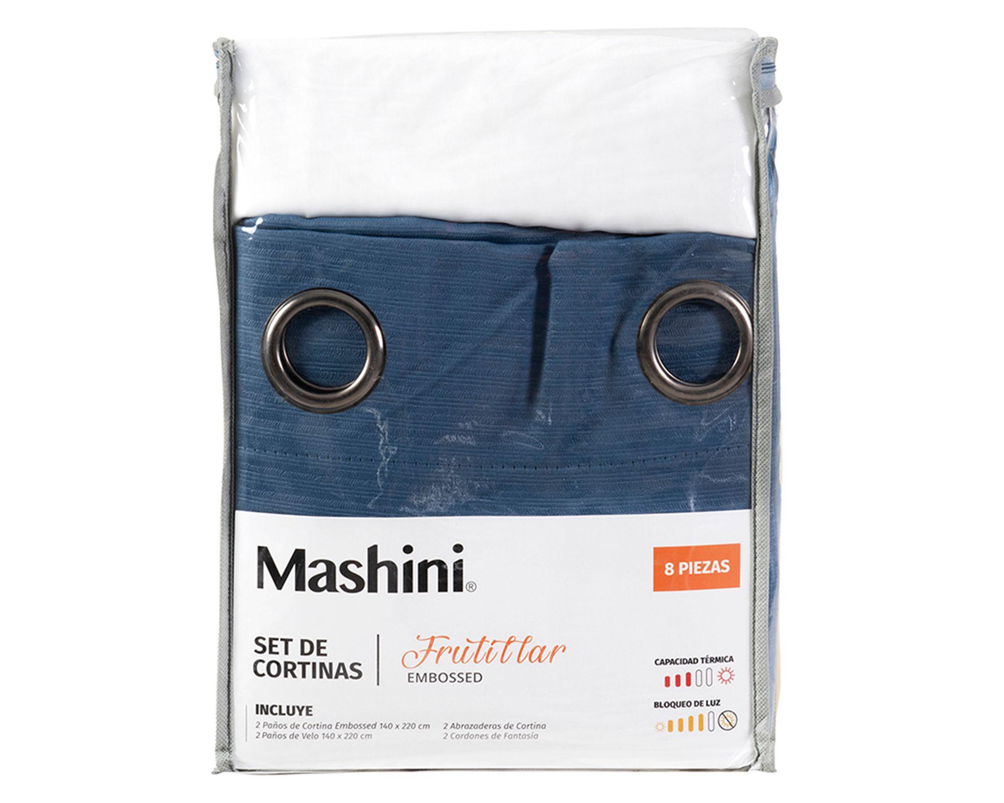Set cortina 140x220 cm Frutillar azul 8 piezas-3