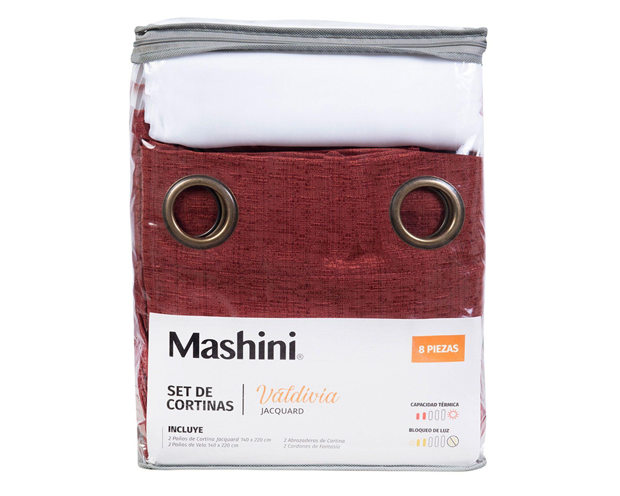 Set cortina Valdivia jacquard 140x220 cm rojo-1