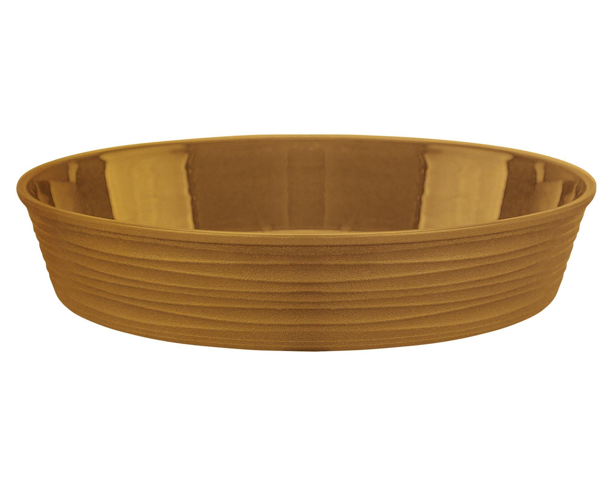 Plato base maceta redondo Piedra N° 33 mostaza 5x27 cm-0