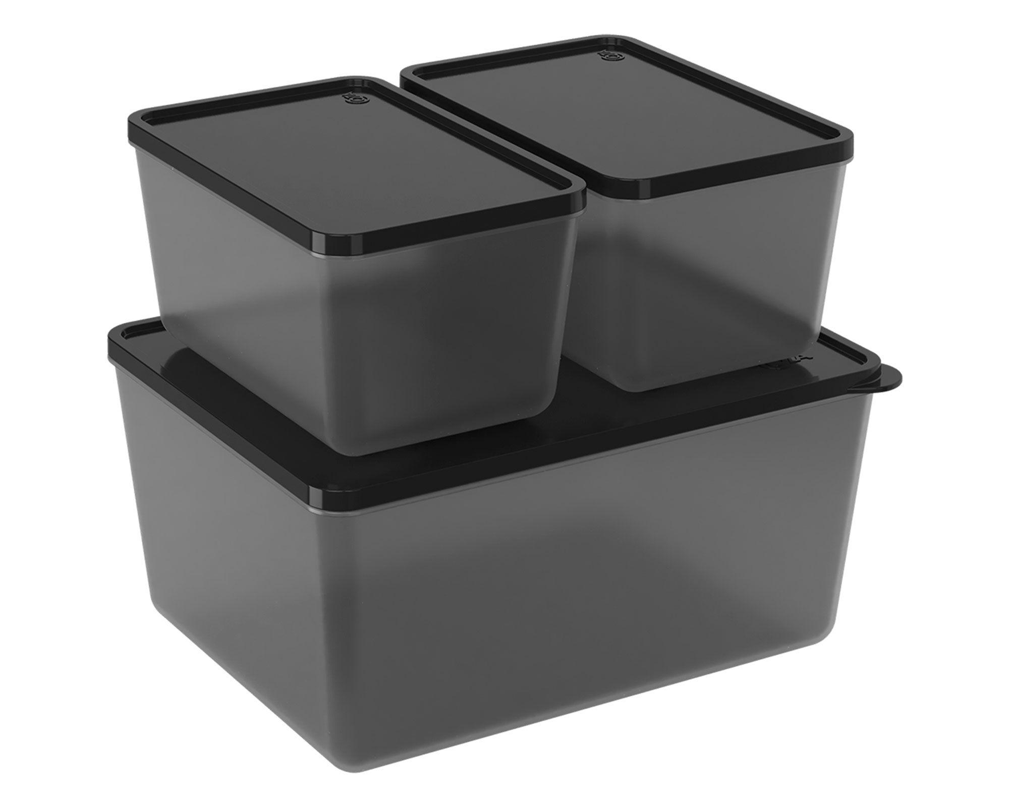 Set contenedores Basic negro 3 piezas-0