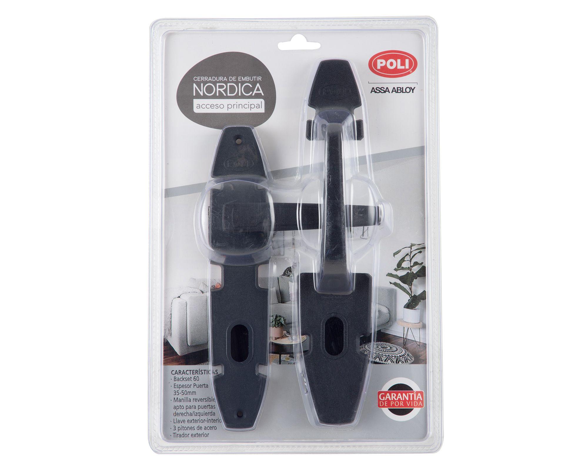 Cerradura embutida Nórdica Oval B60 Acceso 1/2 con tirador-2