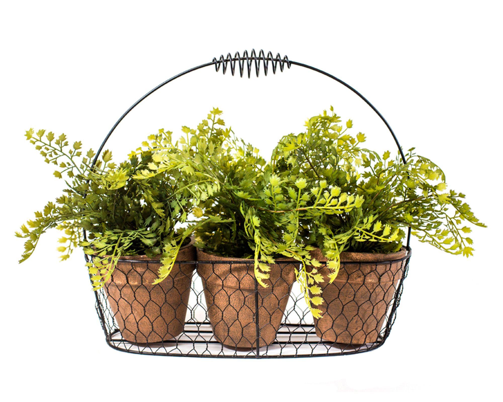 Plantas artificiales en canasto 31 cm-0